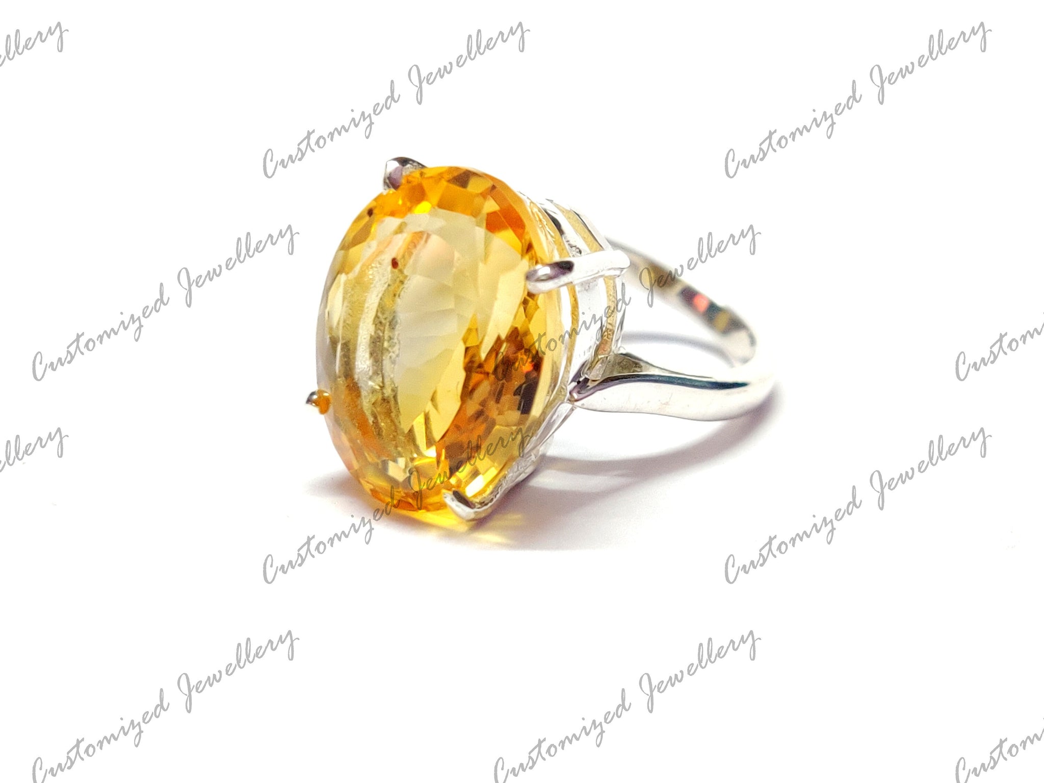 Citrine Cocktail Ring 12x16 mm Oval Citrine Statement Ring Large Citrine Anniversary Ring Large Citrine Engagement Ring 7 Ct Citrine Ring