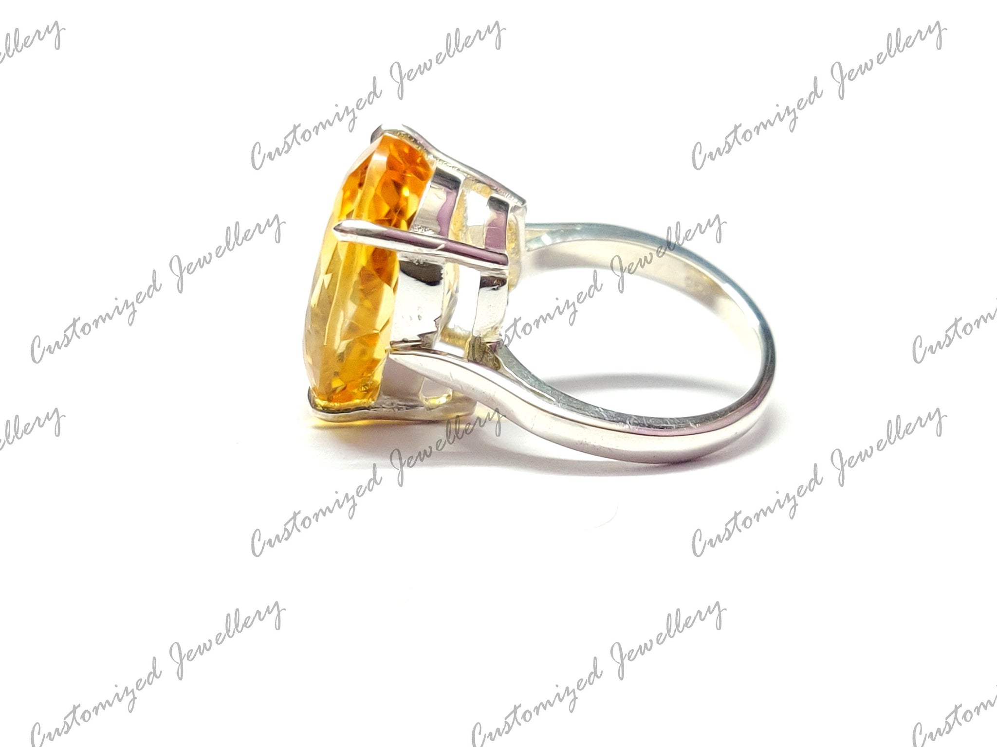 Citrine Cocktail Ring 12x16 mm Oval Citrine Statement Ring Large Citrine Anniversary Ring Large Citrine Engagement Ring 7 Ct Citrine Ring