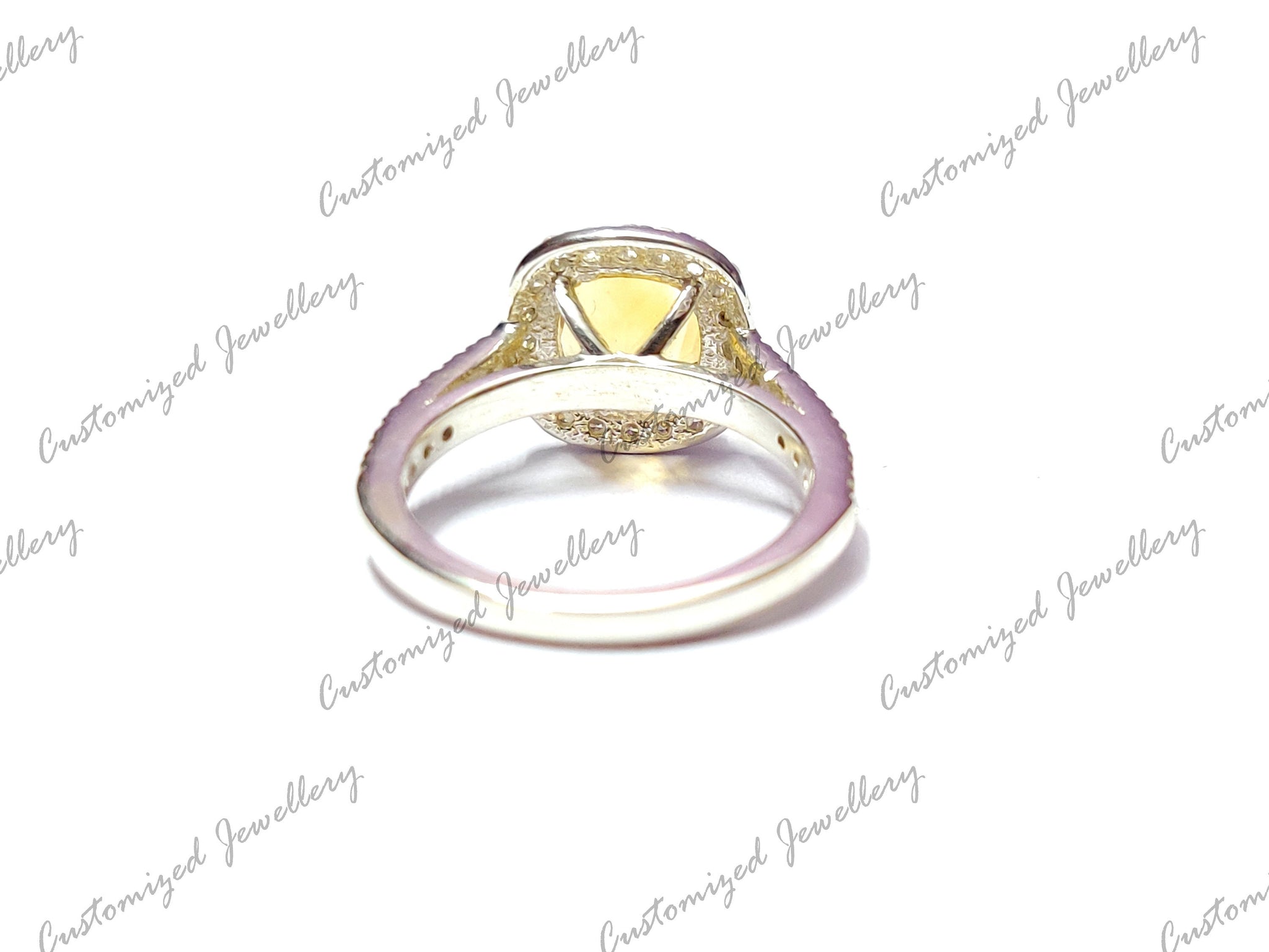 Citrine Engagement Ring High Quality Citrine Cushion Cut Wedding Ring 8 mm Cushion Citrine Anniversary Ring Silver Cushion Engagement Band