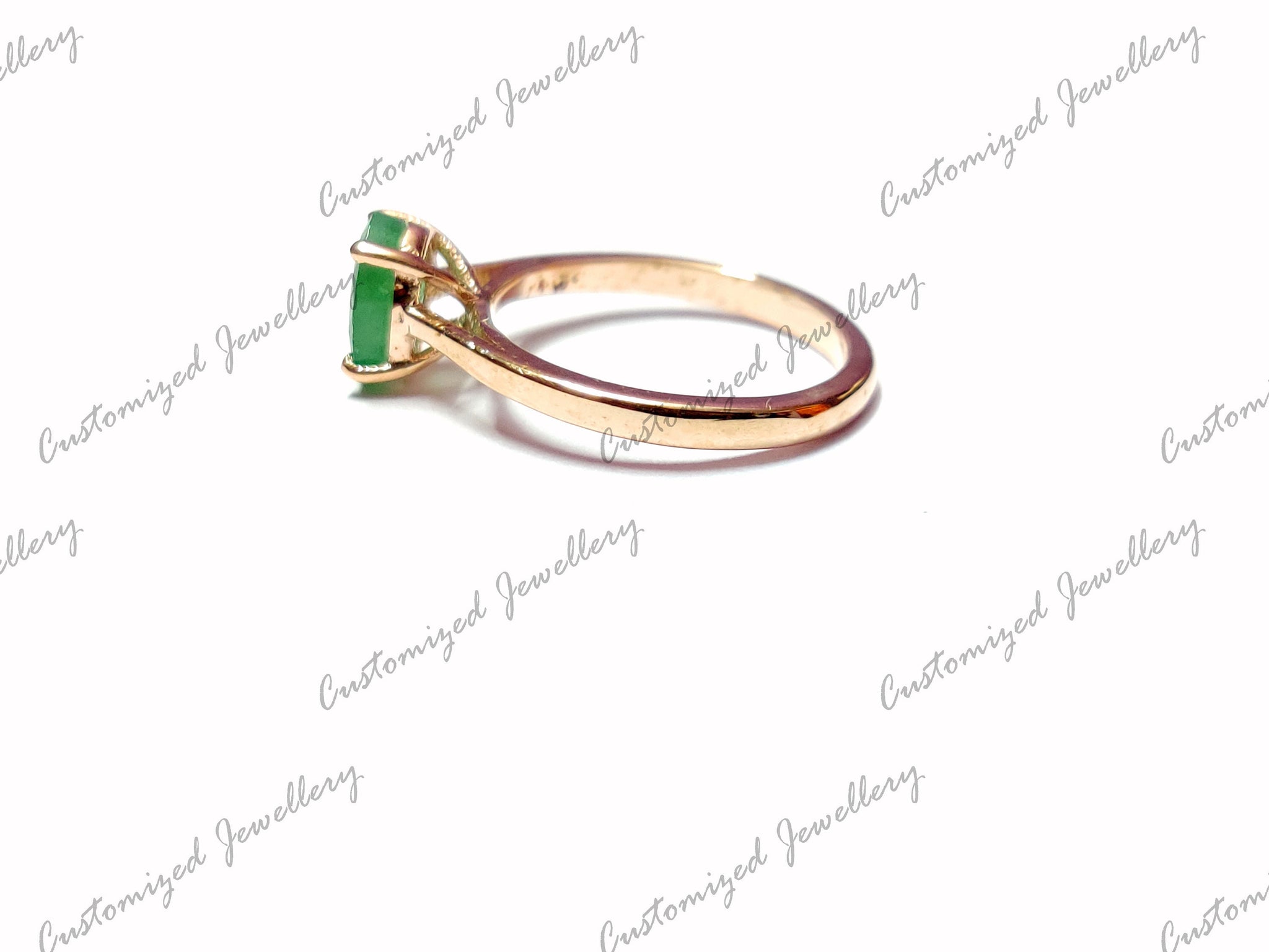 Beautiful Emerald Ring 6x8 mm Oval Emerald Designer Ring Emerald Promise Ring Genuine emerald Ring Rose Gold Plated Emerald Ring Birthstone