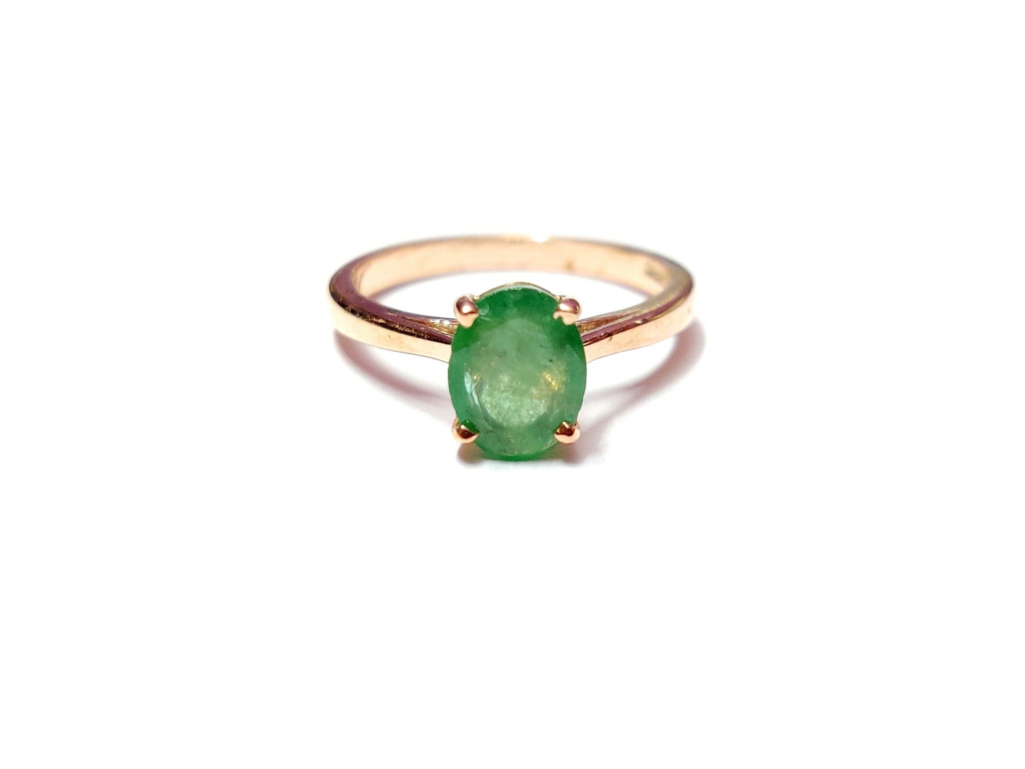Beautiful Emerald Ring 6x8 mm Oval Emerald Designer Ring Emerald Promise Ring Genuine emerald Ring Rose Gold Plated Emerald Ring Birthstone