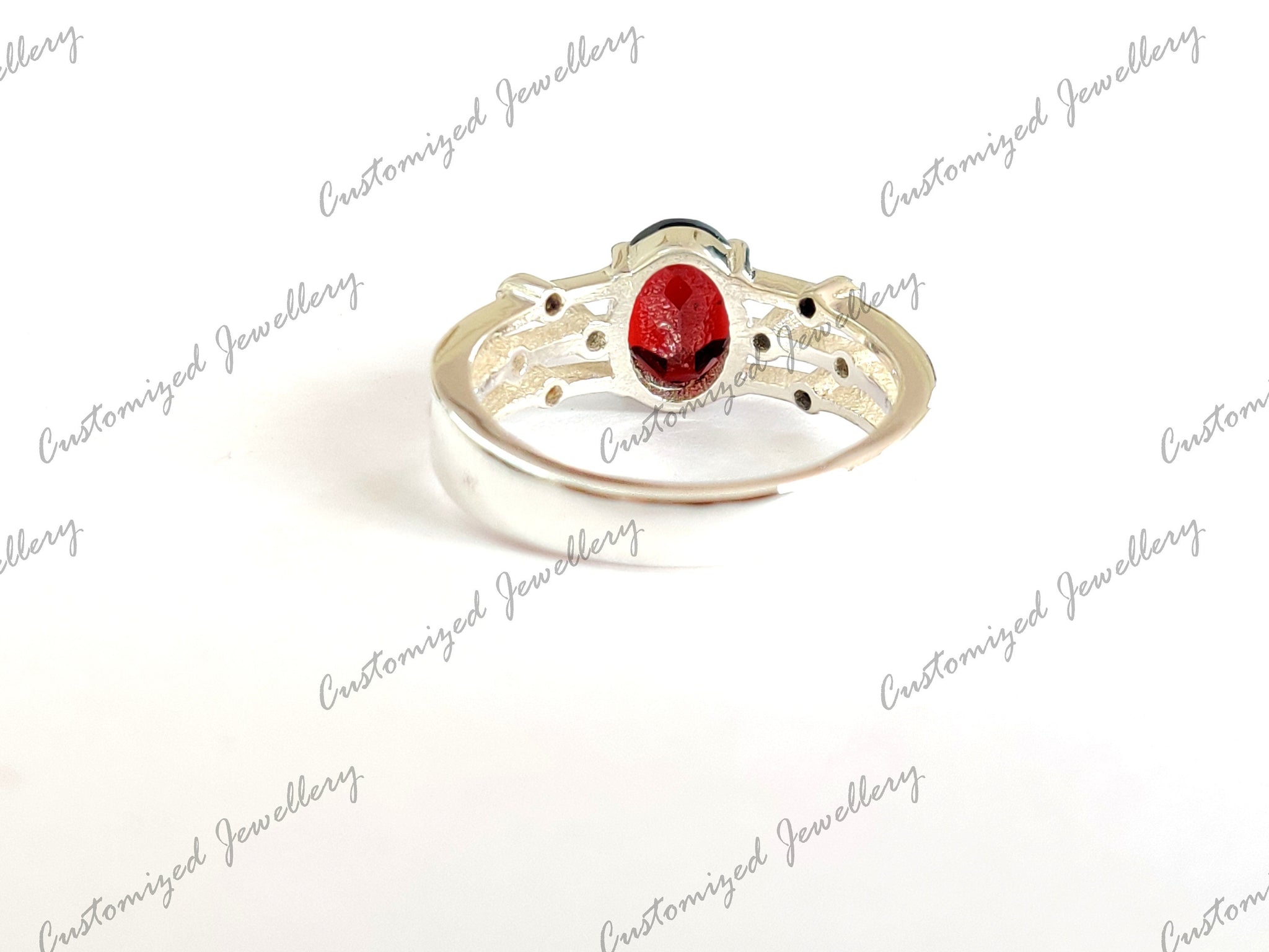 Garnet Engagement Band High Quality Garnet Wedding Ring 1.8 Ct Garnet Anniversary Ring Designer Garnet Band Garnet January Birthstone Band