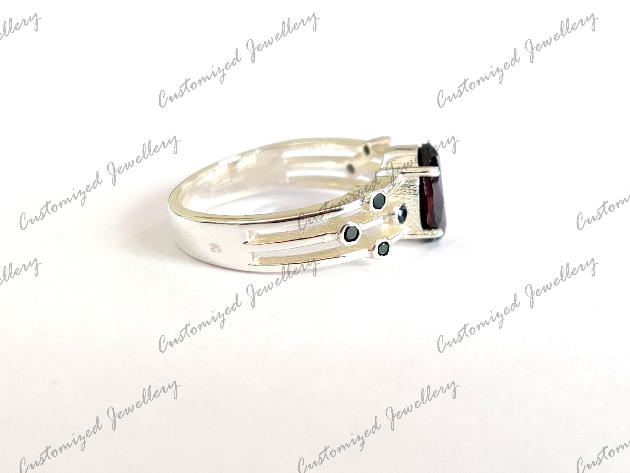 Garnet Engagement Band High Quality Garnet Wedding Ring 1.8 Ct Garnet Anniversary Ring Designer Garnet Band Garnet January Birthstone Band