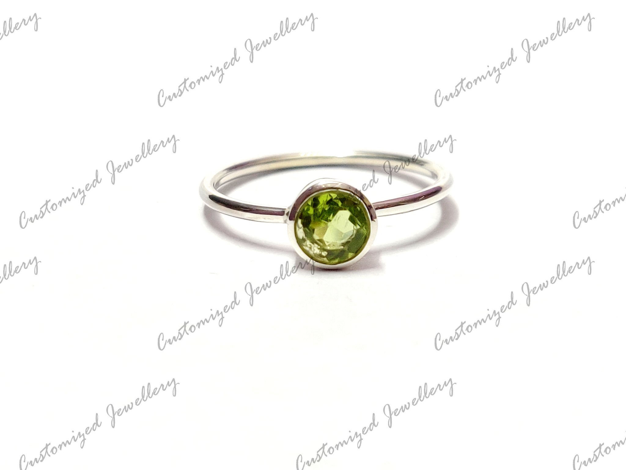 Peridot Birthstone Ring Natural Peridot Minimalist Ring 5x7 mm Oval 1 Ct Peridot Band August Birthstone Ring Green Peridot Dainty Ring