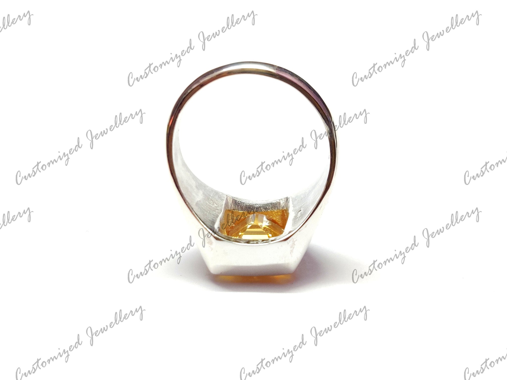 Large Citrine Statement Ring Big Citrine Cocktail Ring 10x14 Baguette Cut Citrine Ring November Birthstone Heavy Silver Citrine Mens Ring