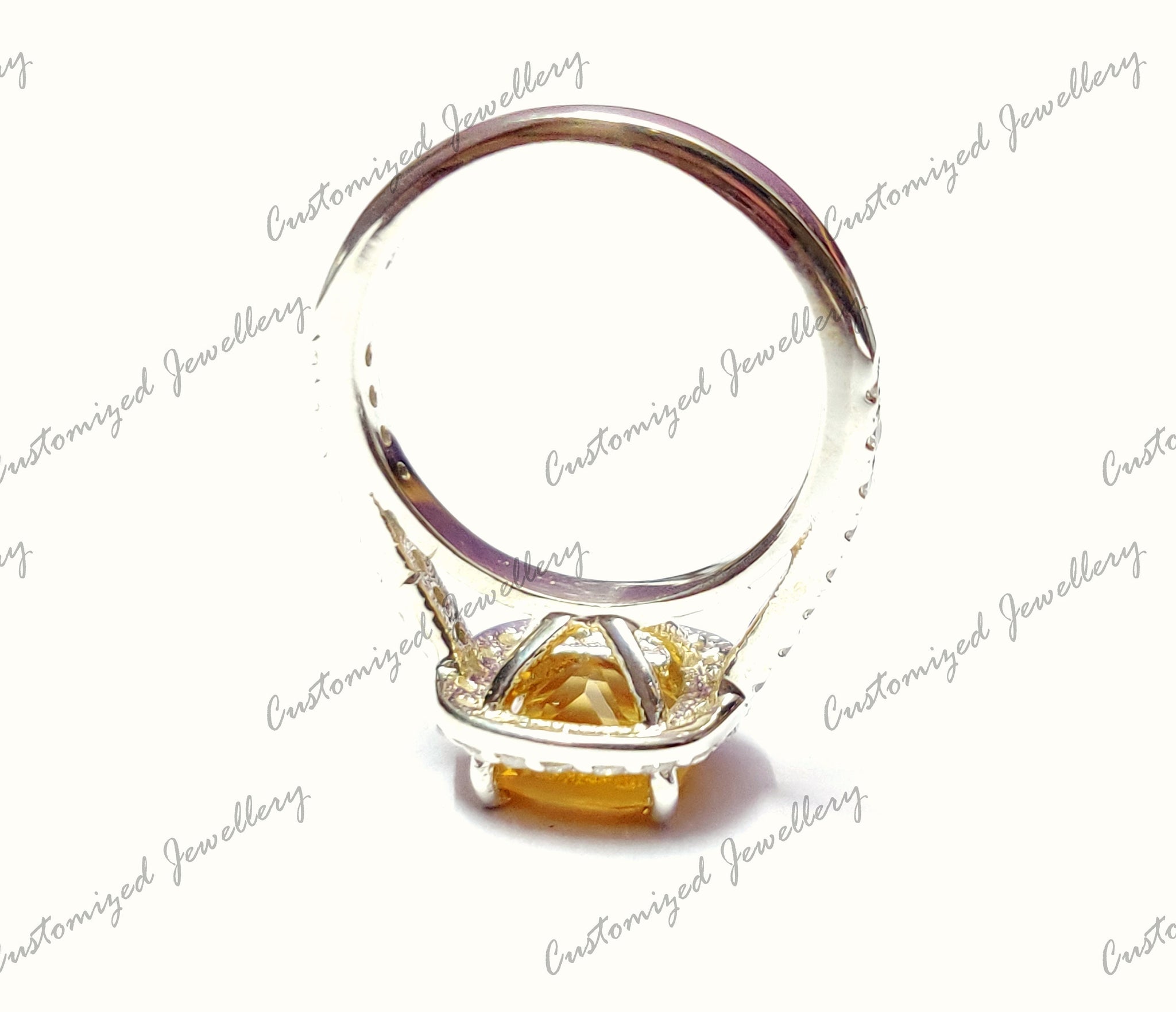 Citrine Engagement Ring High Quality Citrine Cushion Cut Wedding Ring 8 mm Cushion Citrine Anniversary Ring Silver Cushion Engagement Band