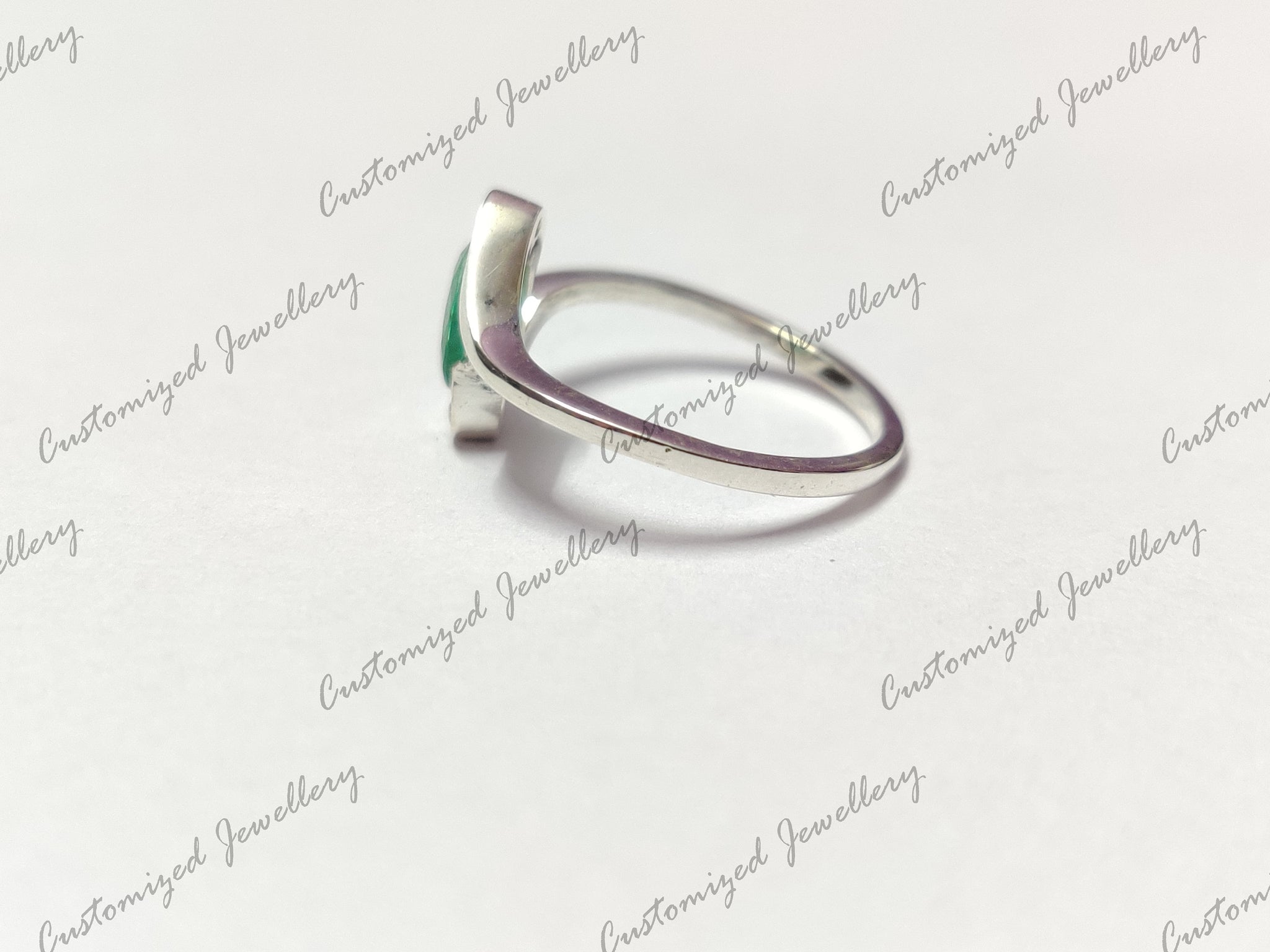 Silver Twist Emerald Birthstone Ring Designer Emerald Promise Ring May Birthstone Ring 1 Ct Emerald Ring Emerald Valentine Ring Emerald Band