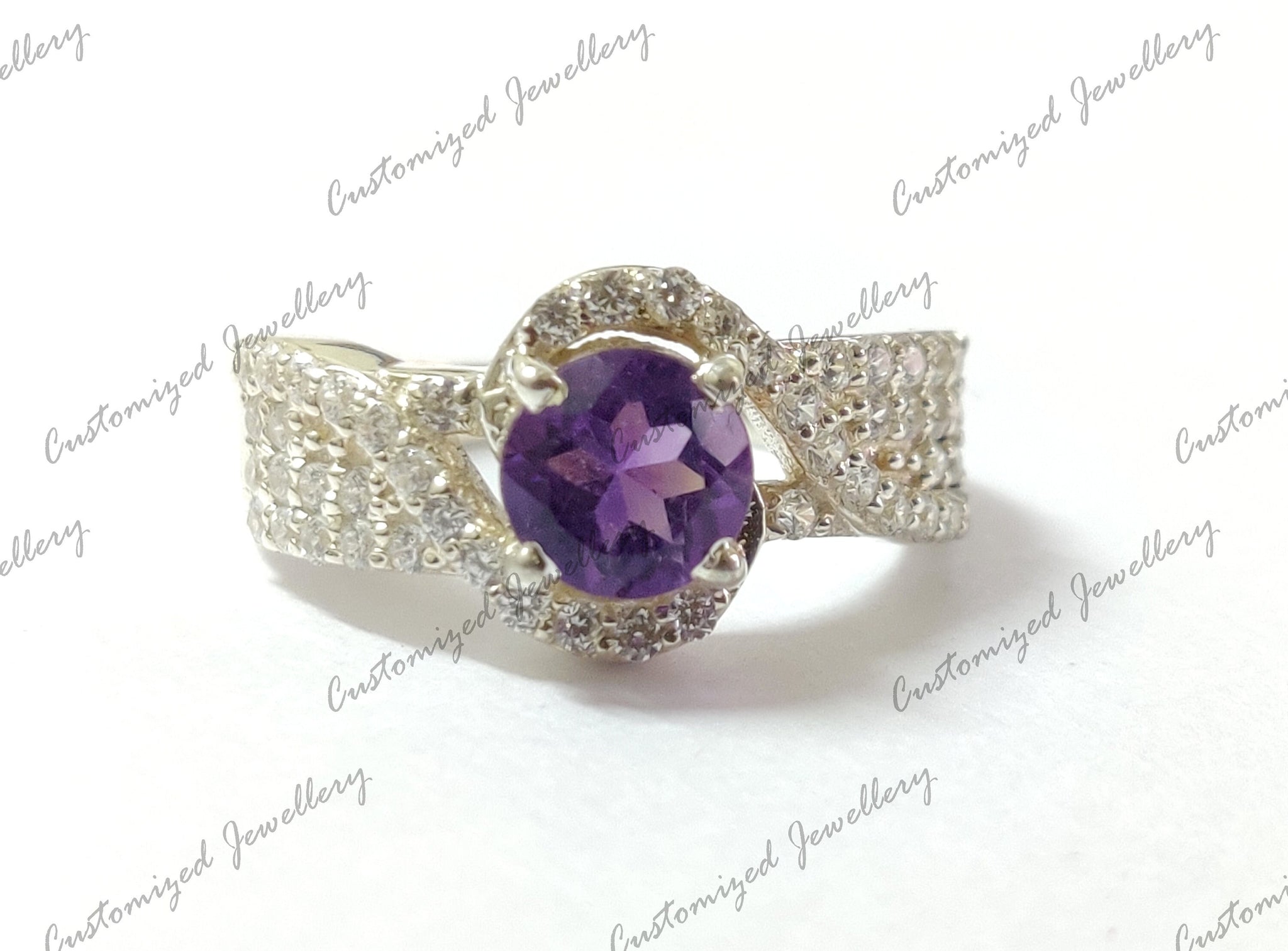 Amethyst Engagement Band High Quality Amethyst Wedding Ring 1.5 Ct Amethyst Anniversary Ring Designer Amethyst Band Amethyst Birthstone Band