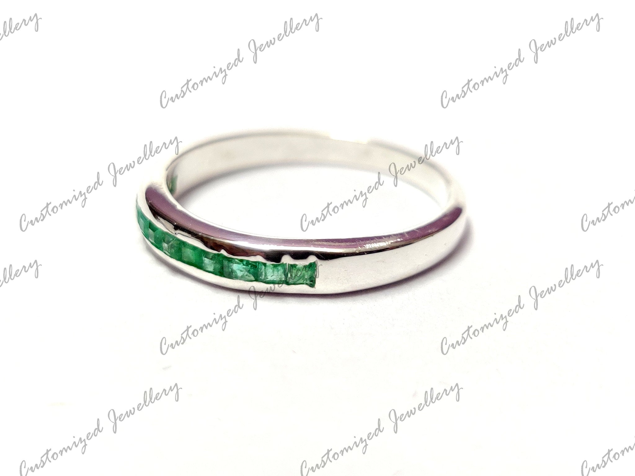 Mens Emerald Ring Mens Natural Emerald Ring Mens Emerald Band 925 Sterling Silver Emerald Band Men May Birthstone Ring Birthday Gift
