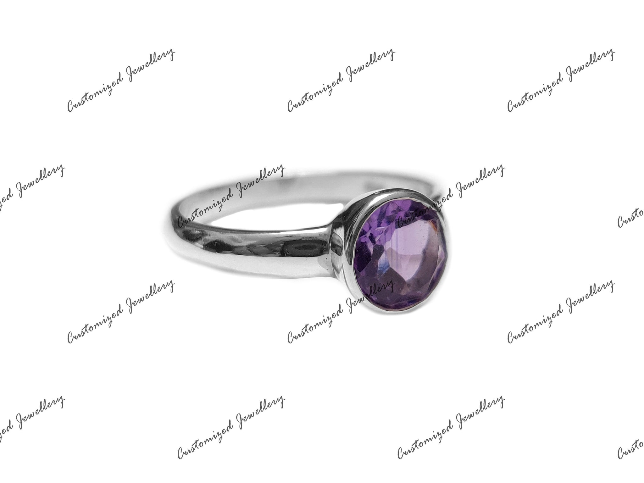 Amethyst Band February Birthstone Band 2 Ct Amethyst Band Amethyst Minimalist Band Amethyst Promise Ring Mothers Day Gift ring For Valentine