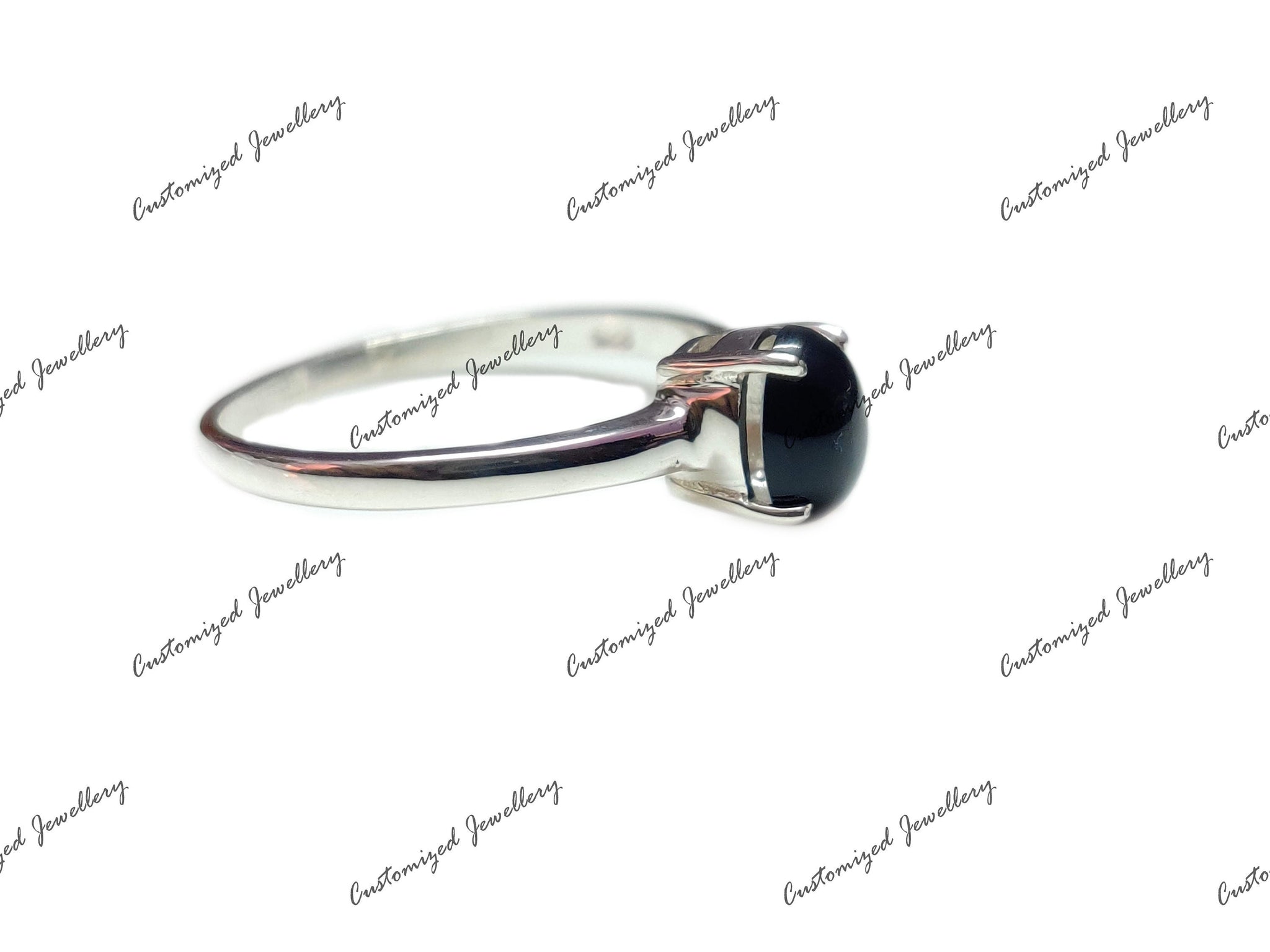 Black Onyx Band Black Stone Band 2 Ct Black Onyx Ring Black Onyx Minimalist Band Silver Black Stone Promise Ring Black Onyx Statement Ring