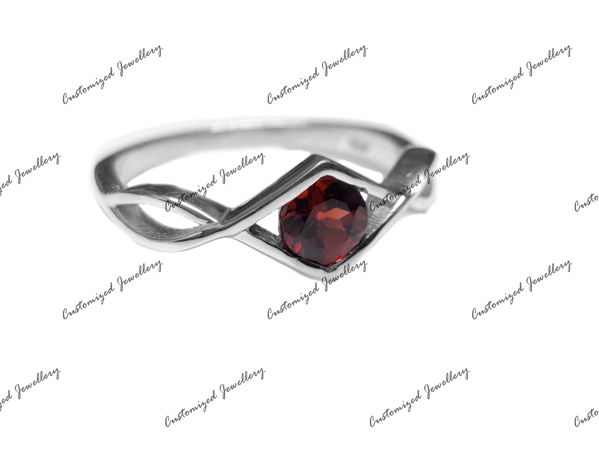 Natural Garnet Solitaire Ring January Birthstone Ring 1 Ct Garnet Anniversary Ring Minimalist Band Garnet Promise Ring Mothers Day Gift Ring