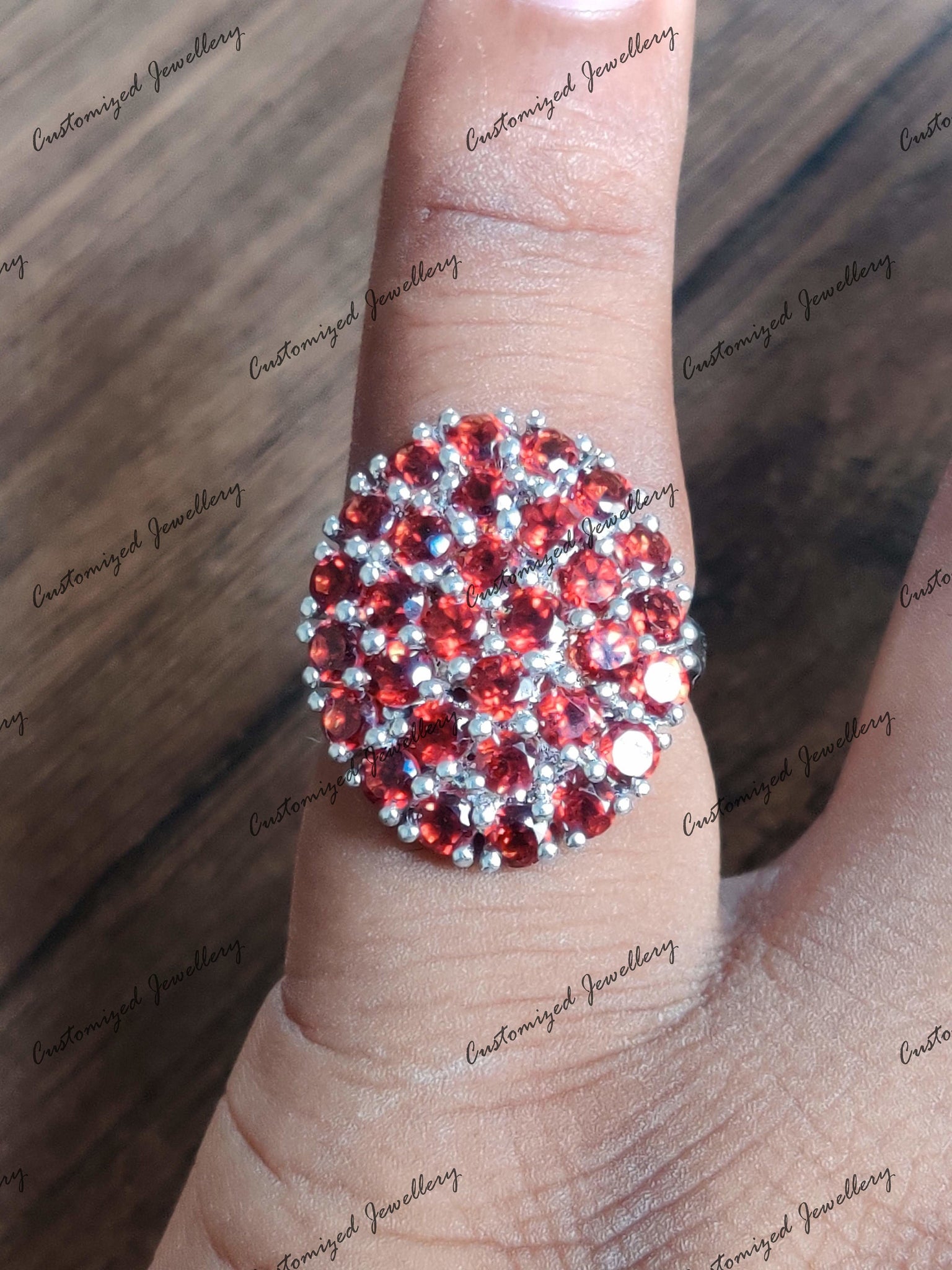 925 Silver Garnet Statement Ring Garnet Anniversary Ring Big Garnet Ring January Birthstone Ring 7 Ct Garnet Birthstone Ring For Her