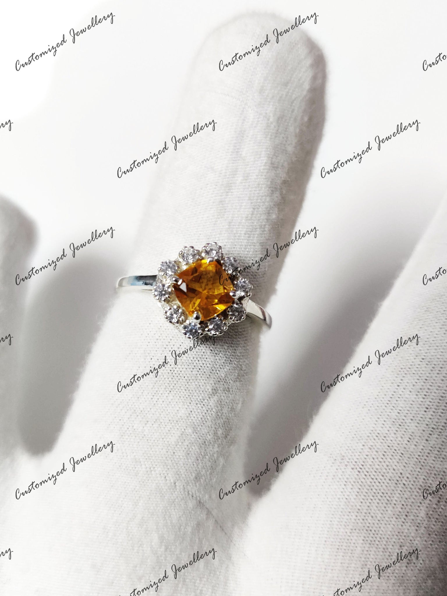 Silver Citrine Promise Ring Natural Citrine Cushion Cut Citrine Band For Her Solid Silver Citrine Birthstone Band Yellow Citrine Ring
