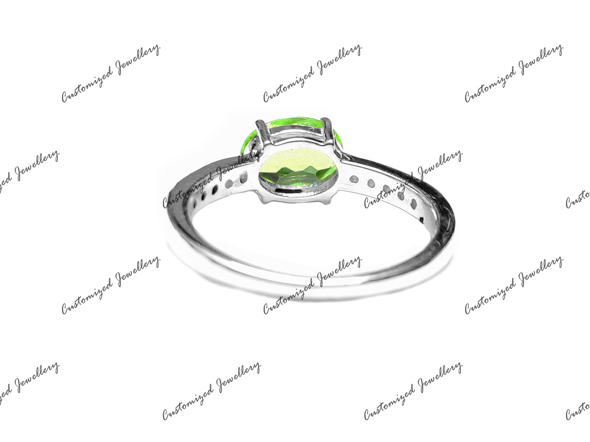 Peridot Ring AAA Quality Peridot Statement Ring 1.5 Ct Peridot Anniversary Band Peridot August Birthstone Ring 925Silver Peridot Band ForHer