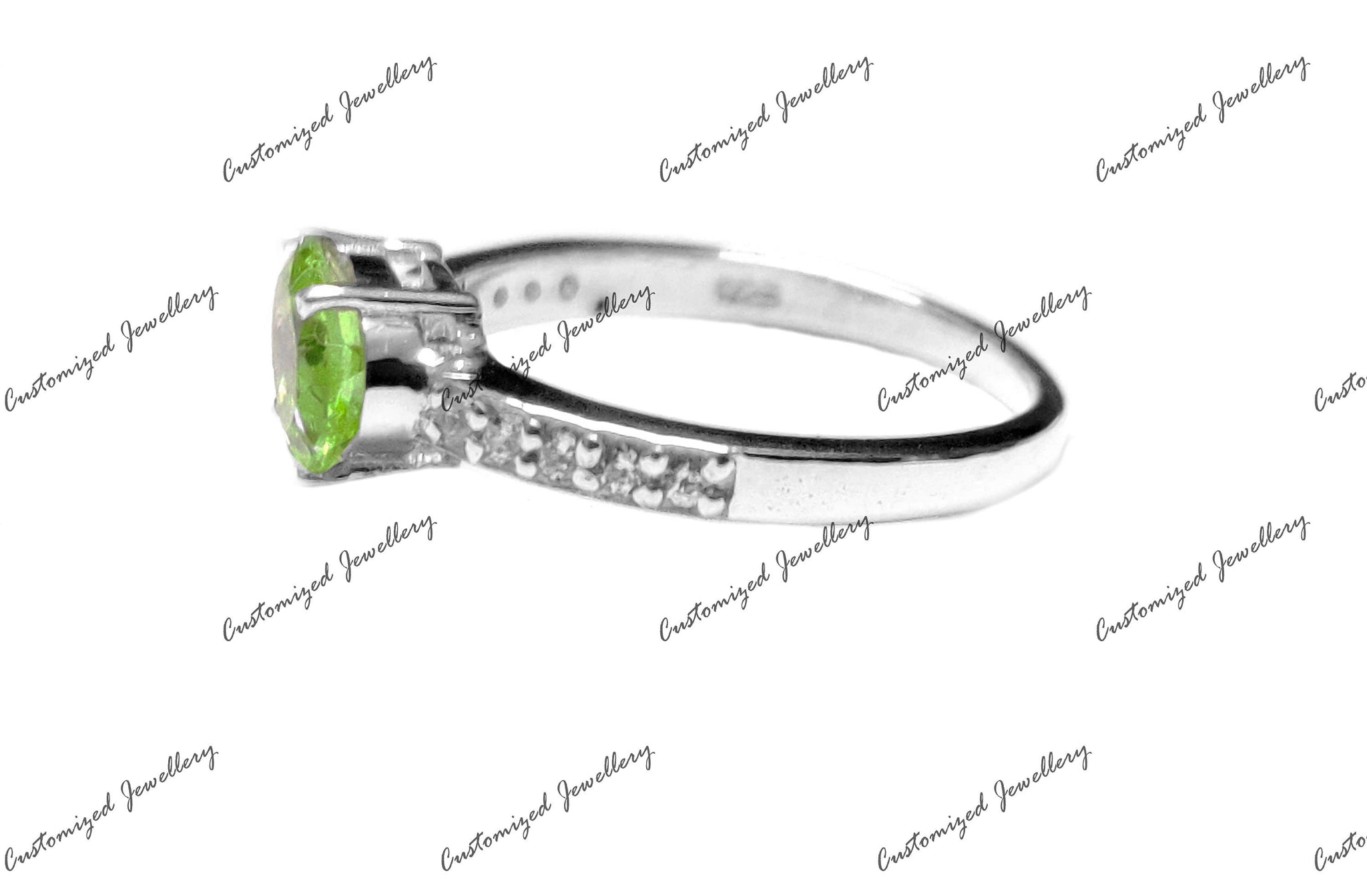 Peridot Ring AAA Quality Peridot Statement Ring 1.5 Ct Peridot Anniversary Band Peridot August Birthstone Ring 925Silver Peridot Band ForHer