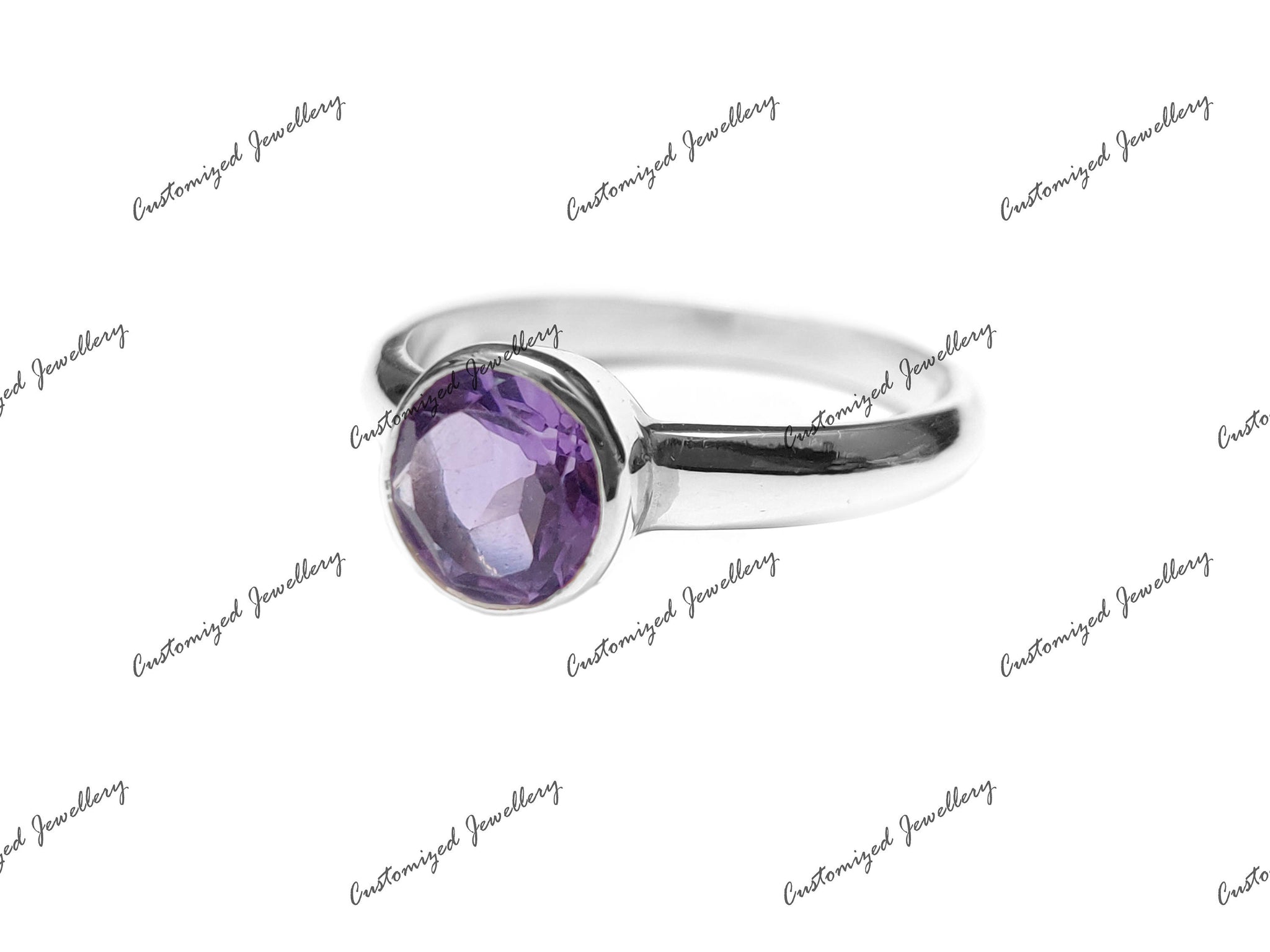 Amethyst Band February Birthstone Band 2 Ct Amethyst Band Amethyst Minimalist Band Amethyst Promise Ring Mothers Day Gift ring For Valentine