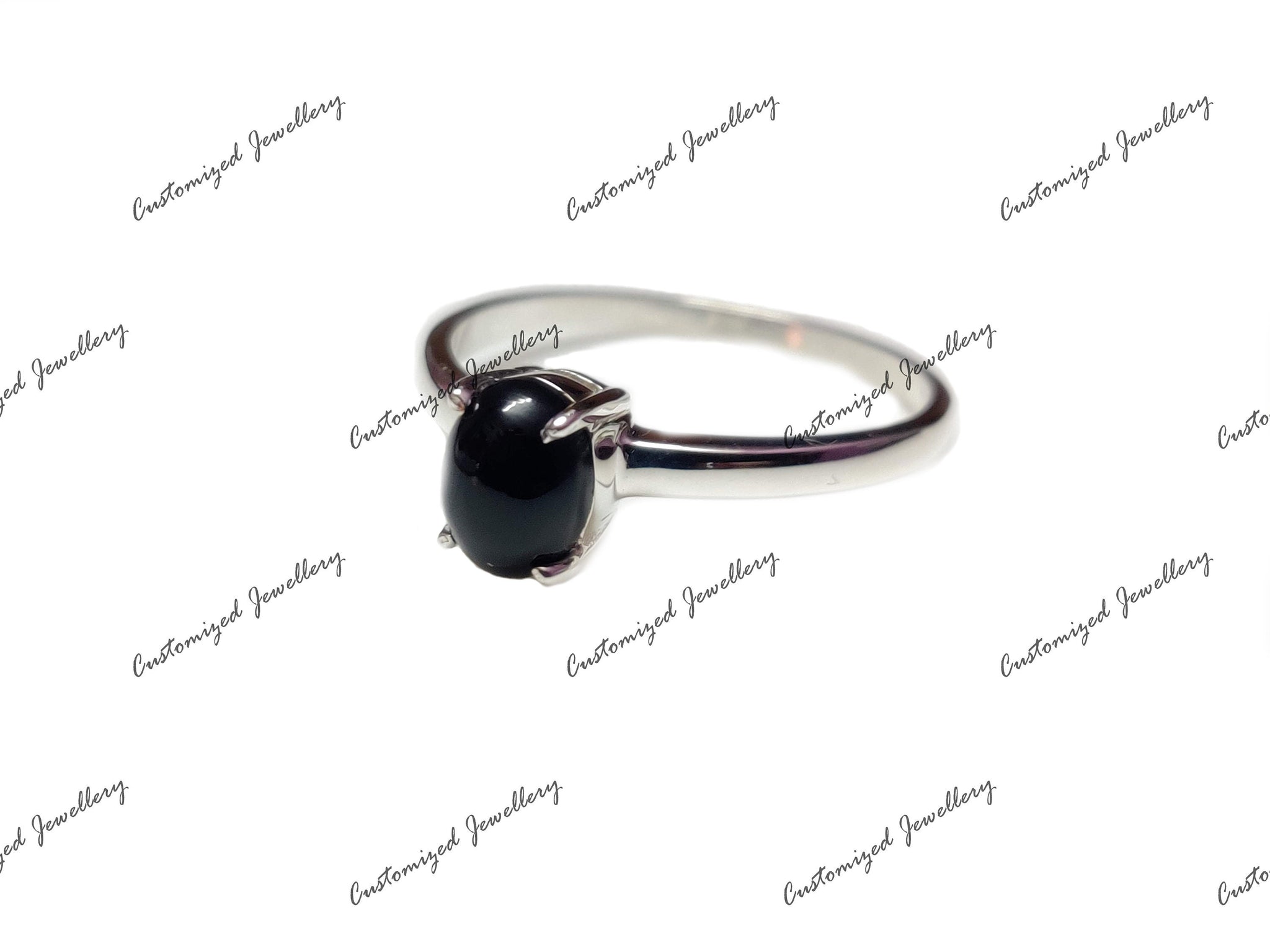 Black Onyx Band Black Stone Band 2 Ct Black Onyx Ring Black Onyx Minimalist Band Silver Black Stone Promise Ring Black Onyx Statement Ring