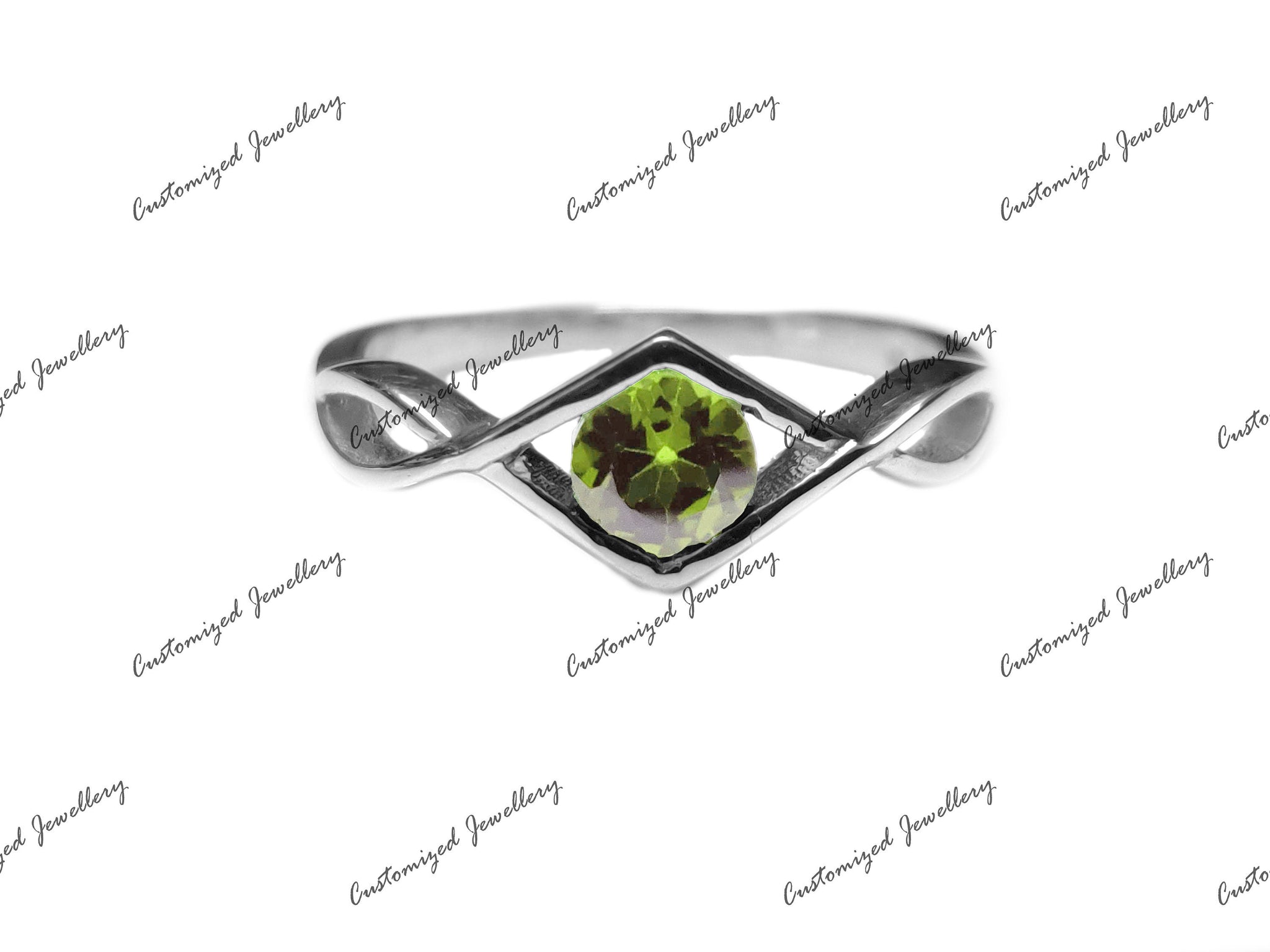 Natural Peridot Solitaire Ring August Birthstone Ring 1 Ct Peridot Anniversary Ring Minimalist Band Peridot Mothers Day Gift for her
