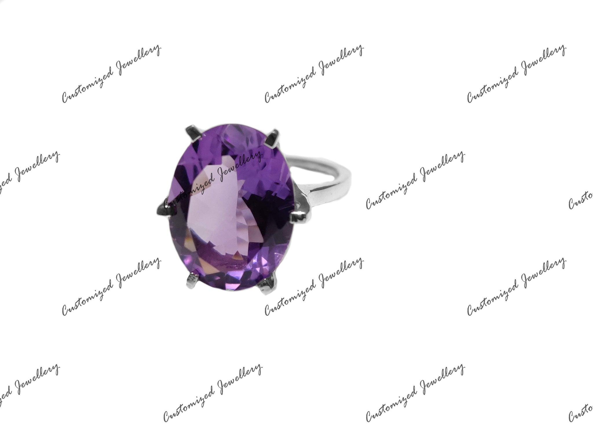 Big Amethyst Ring Amethyst Statement Ring Big Amethyst Cocktail Ring 12x16 mm Oval Amethyst Ring Gift For Her February Birthstone Ring