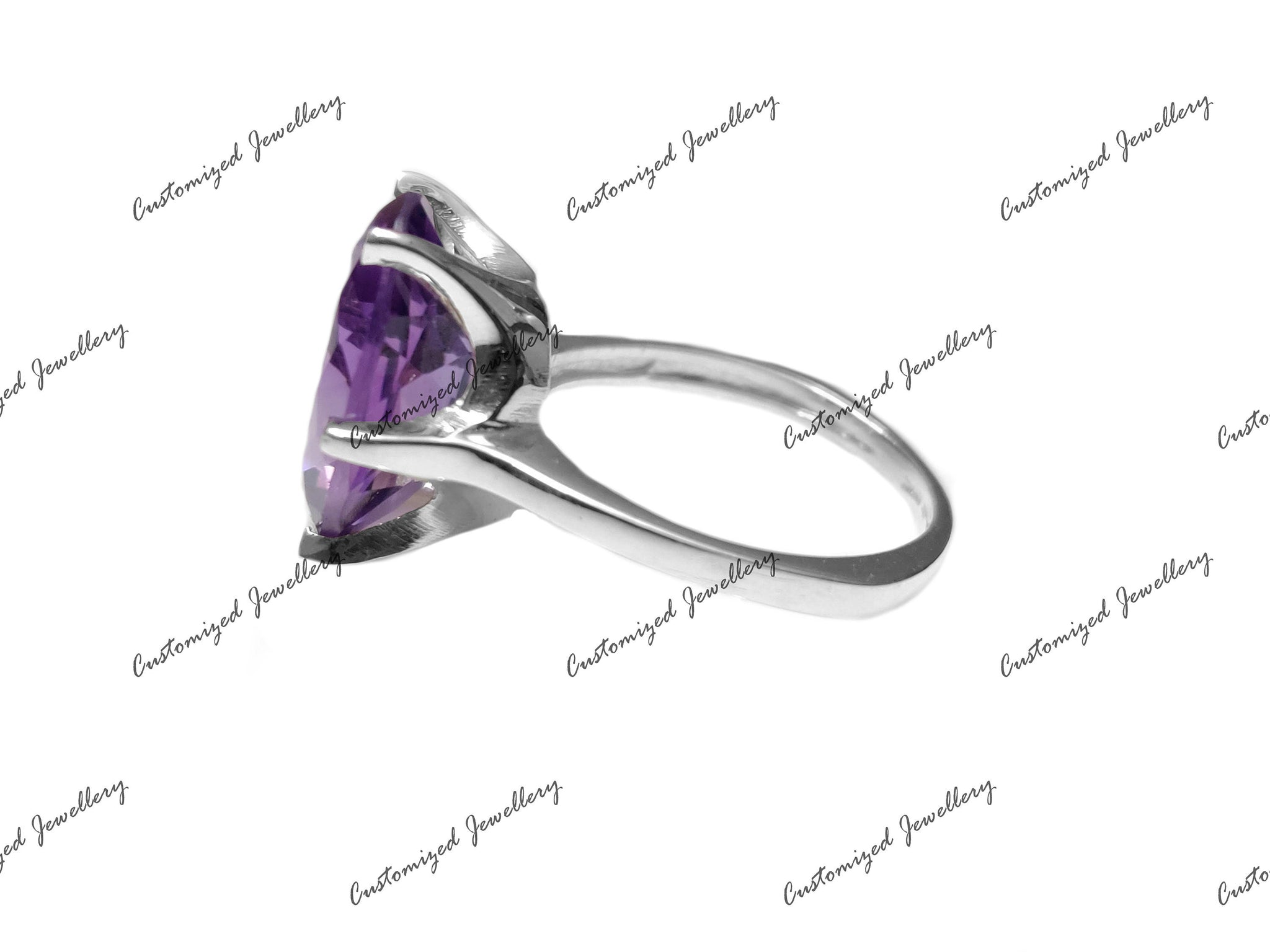 Big Amethyst Ring Amethyst Statement Ring Big Amethyst Cocktail Ring 12x16 mm Oval Amethyst Ring Gift For Her February Birthstone Ring