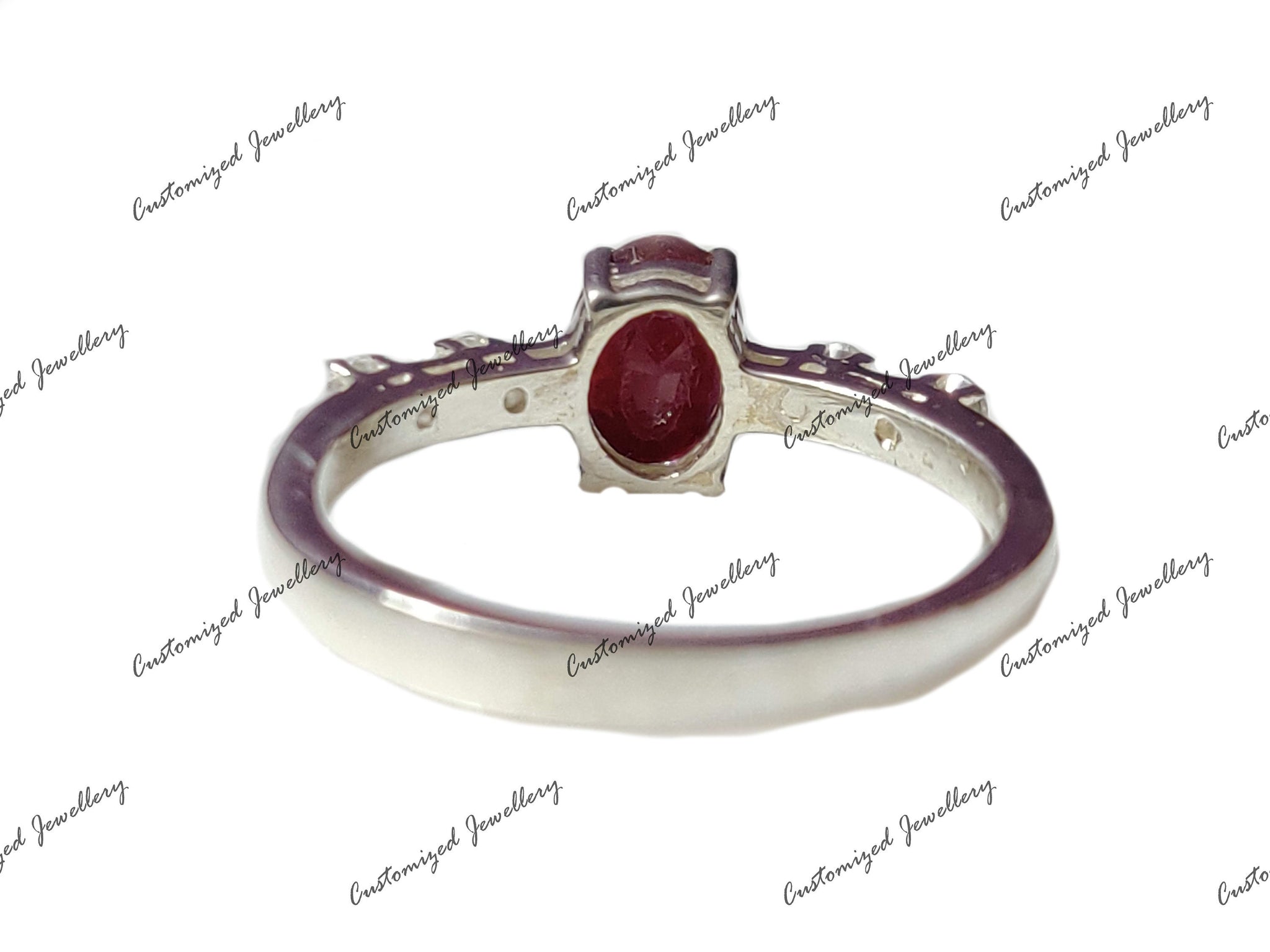Silver Ruby Birthstone Ring Natural Ruby Anniversary Ring July Birthstone Ring 5x7 mm Oval Ruby Ring Ruby Promise Ring Ruby Birthstone Ring