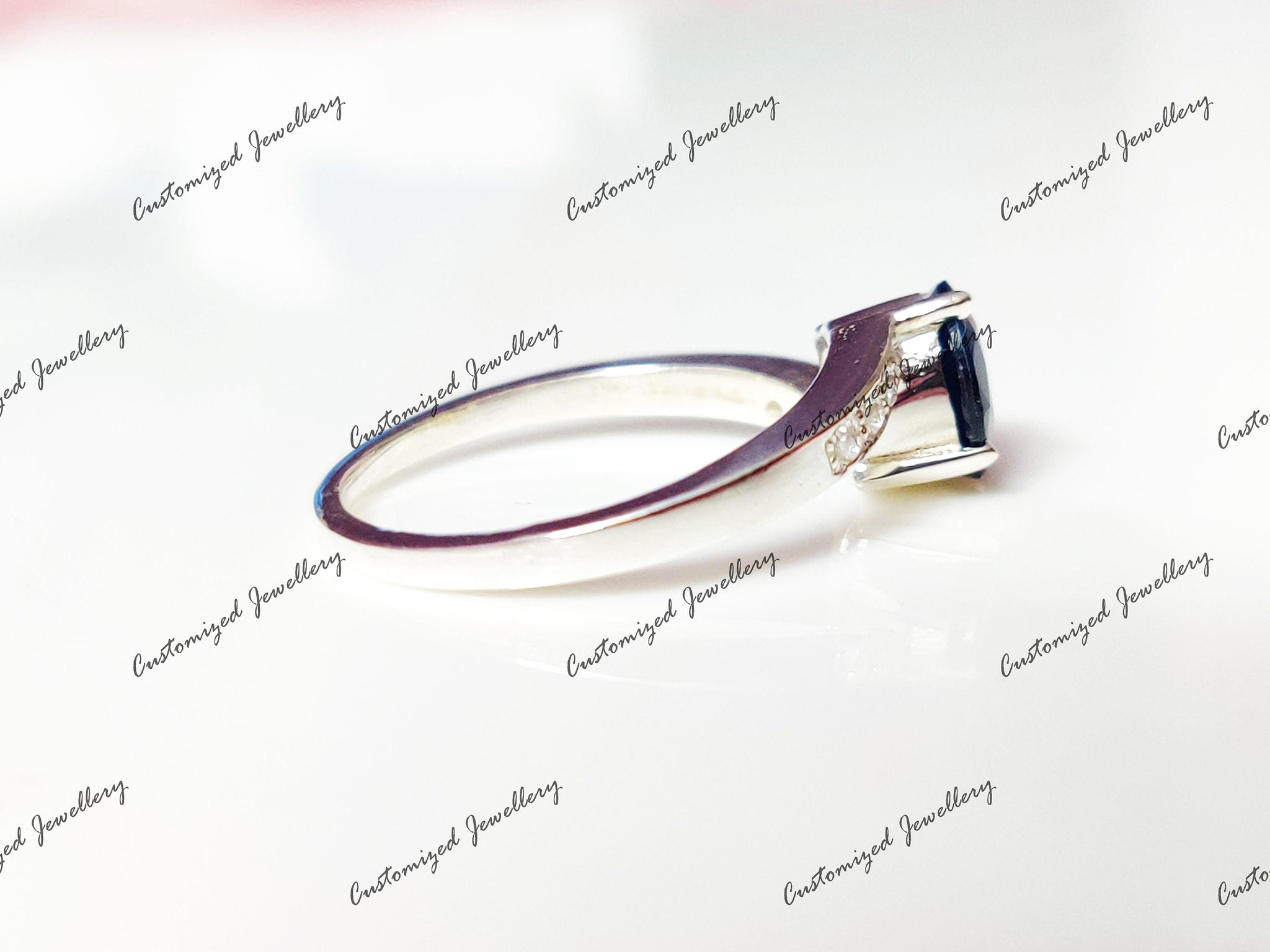 Natural Sapphire Twist Ring 1 Ct Sapphire Anniversary Ring 925 Sterling Silver Sapphire Promise Ring September Birthstone Ring Gift For Her