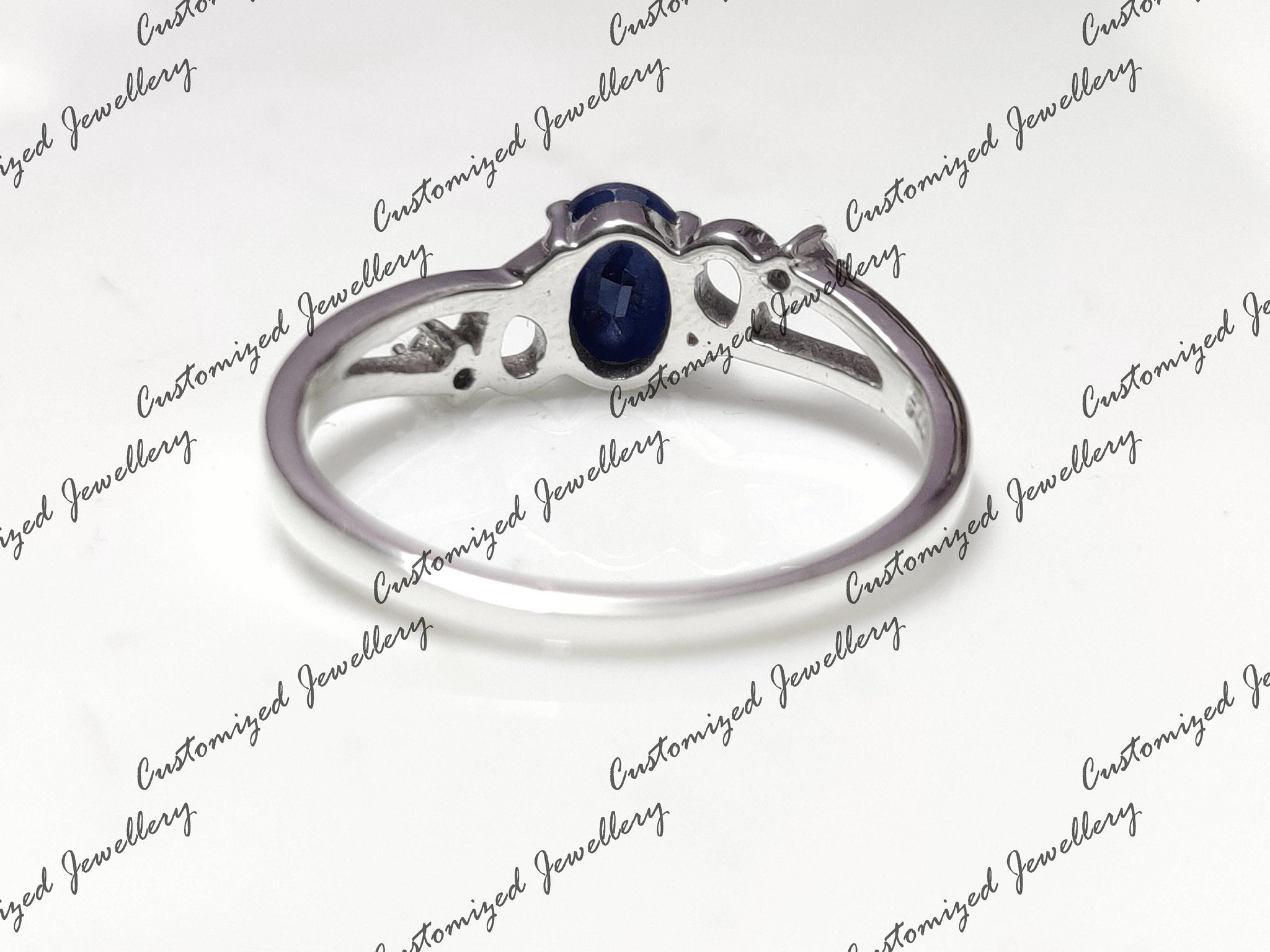 Blue Sapphire Bridal Band Natural Sapphire Promise Ring 925 Silver Blue Sapphire Anniversary Ring September Birthstone Ring Flower Sapphire