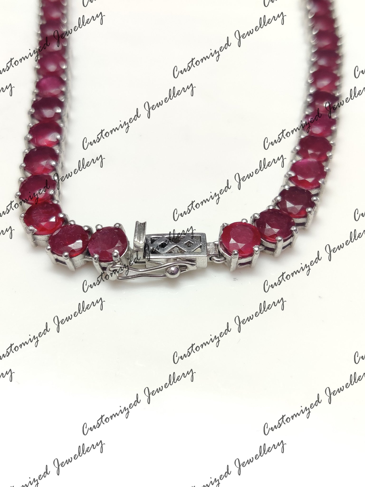Genuine Ruby Necklace Natural Ruby Tennis Necklace Real Ruby Necklace Ruby Tennis Chain Natural Ruby Necklace Ruby July Birthstone Necklace