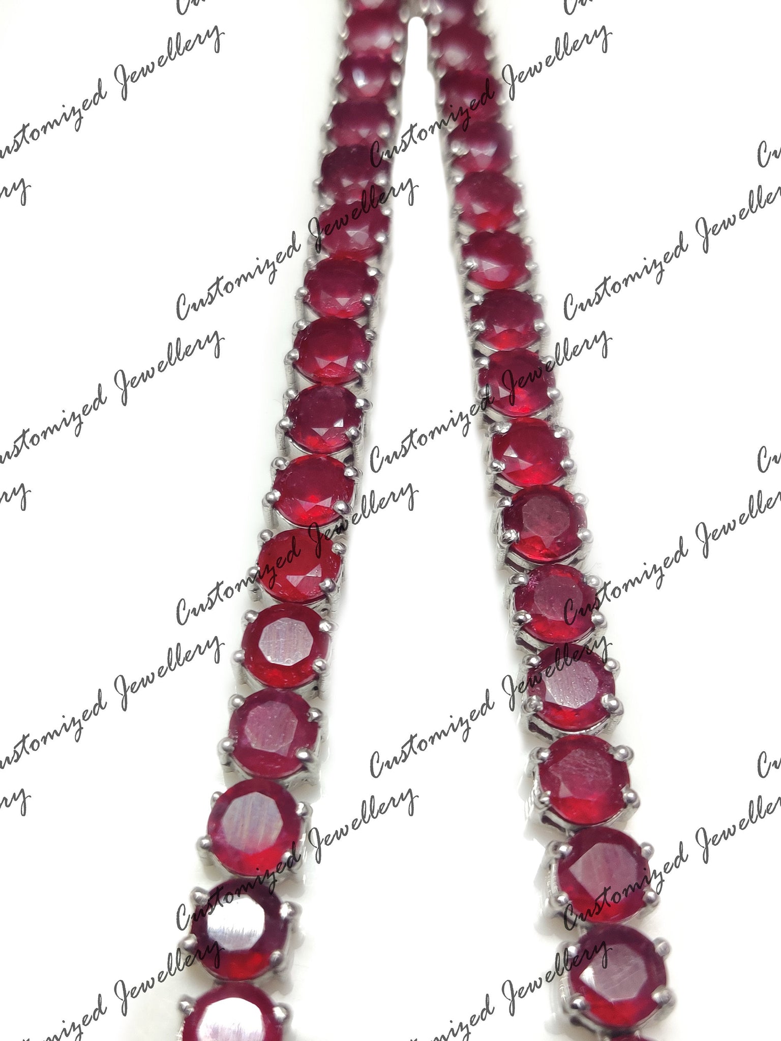 Genuine Ruby Necklace Natural Ruby Tennis Necklace Real Ruby Necklace Ruby Tennis Chain Natural Ruby Necklace Ruby July Birthstone Necklace