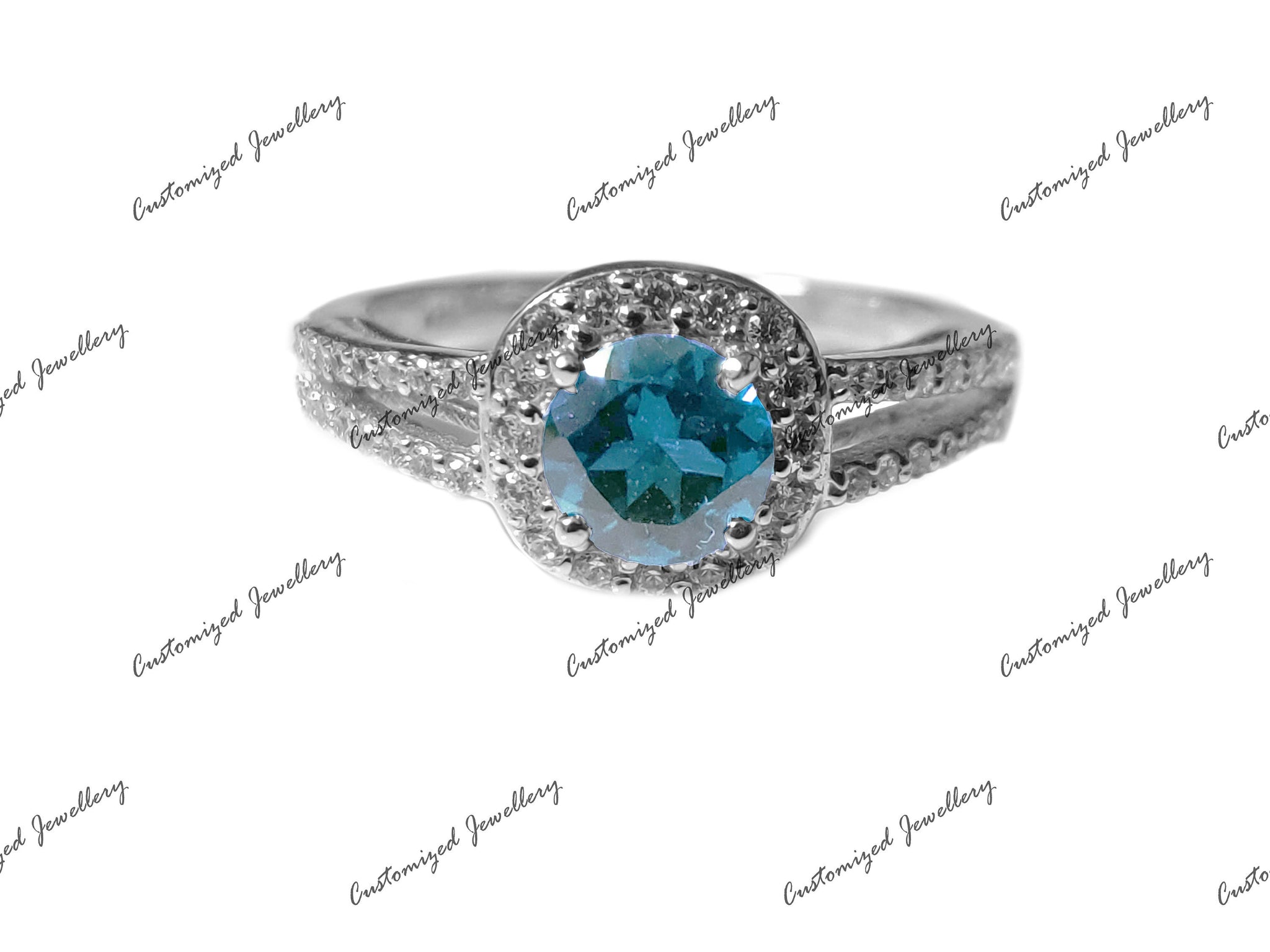 Natural Swiss Blue Topaz Engagement Ring AAA Grade Swiss Topaz Band For Her November Birthstone Ring 925 Silver Blue Topaz Anniversary Ring