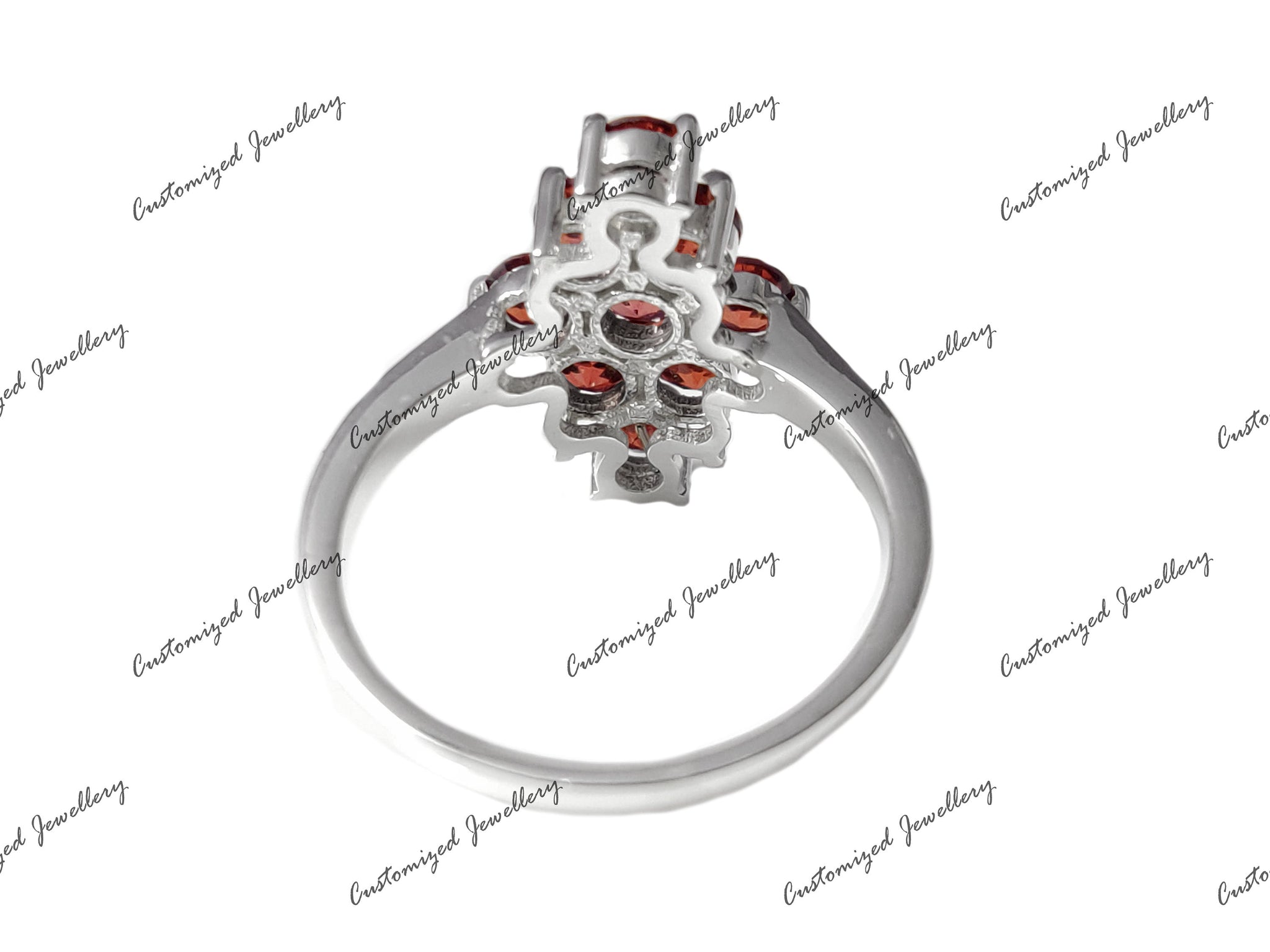 Solid Silver Garnet Statement Ring Garnet Anniversary Ring Garnet Promise Ring January Birthstone Ring Silver Garnet Birthstone Ring For Her