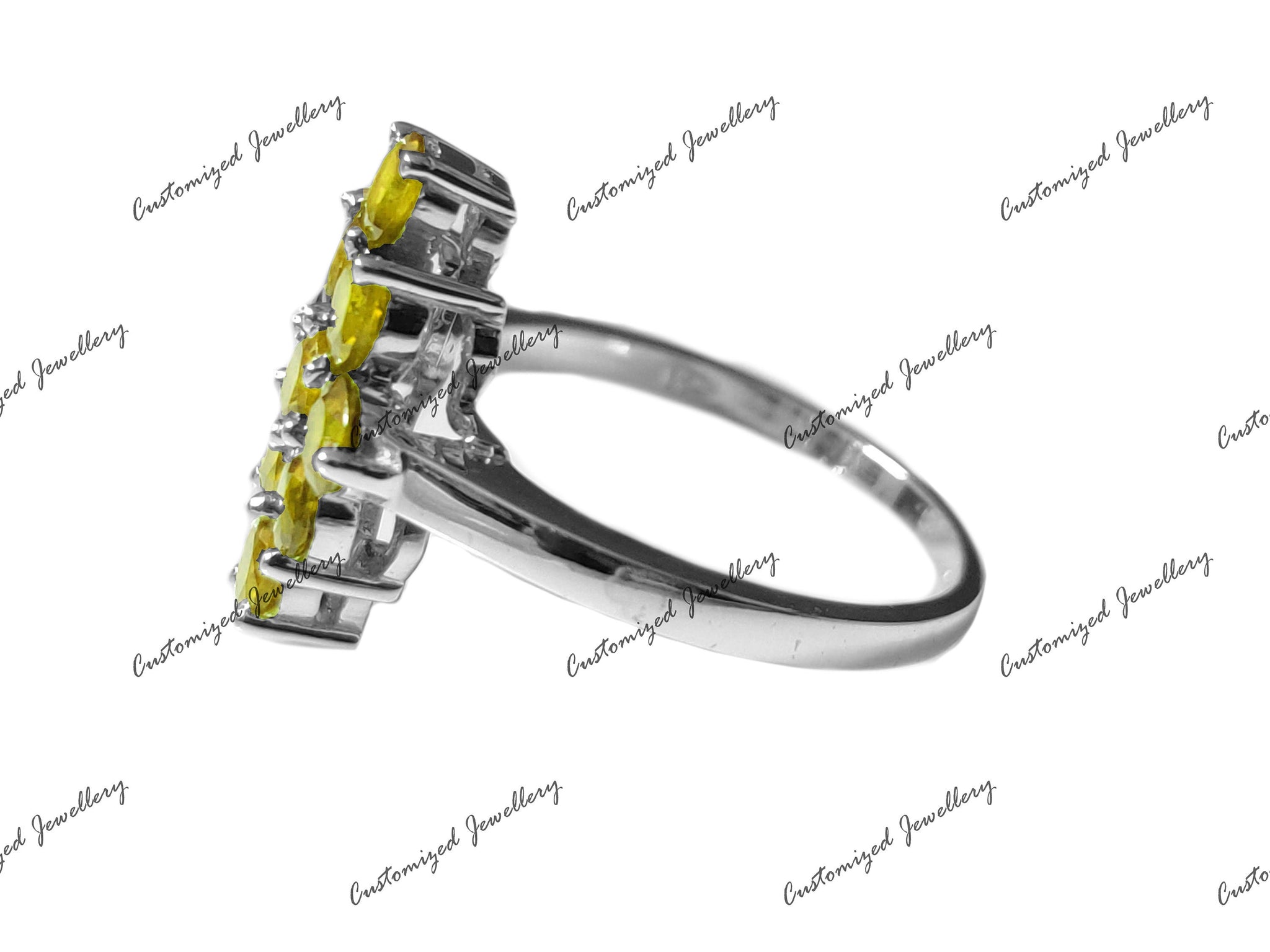 Solid Silver Citrine Statement Ring Citrine Anniversary Ring Citrine Promise Ring November Birthstone Ring Silver Citrine Birthstone Ring