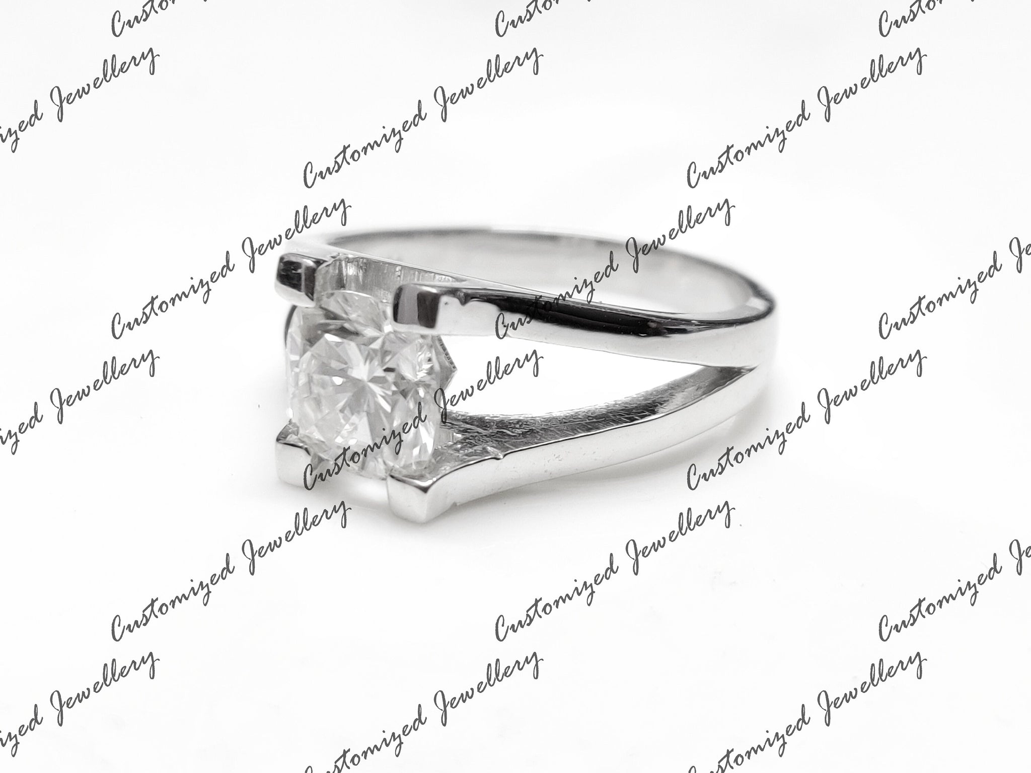 Natural Moissanite Statement Ring Cushion Cut Moissanite Band Big Moissanite Ring Moissanite Diamond Engagement Band 8 mm Cushion Moissanite