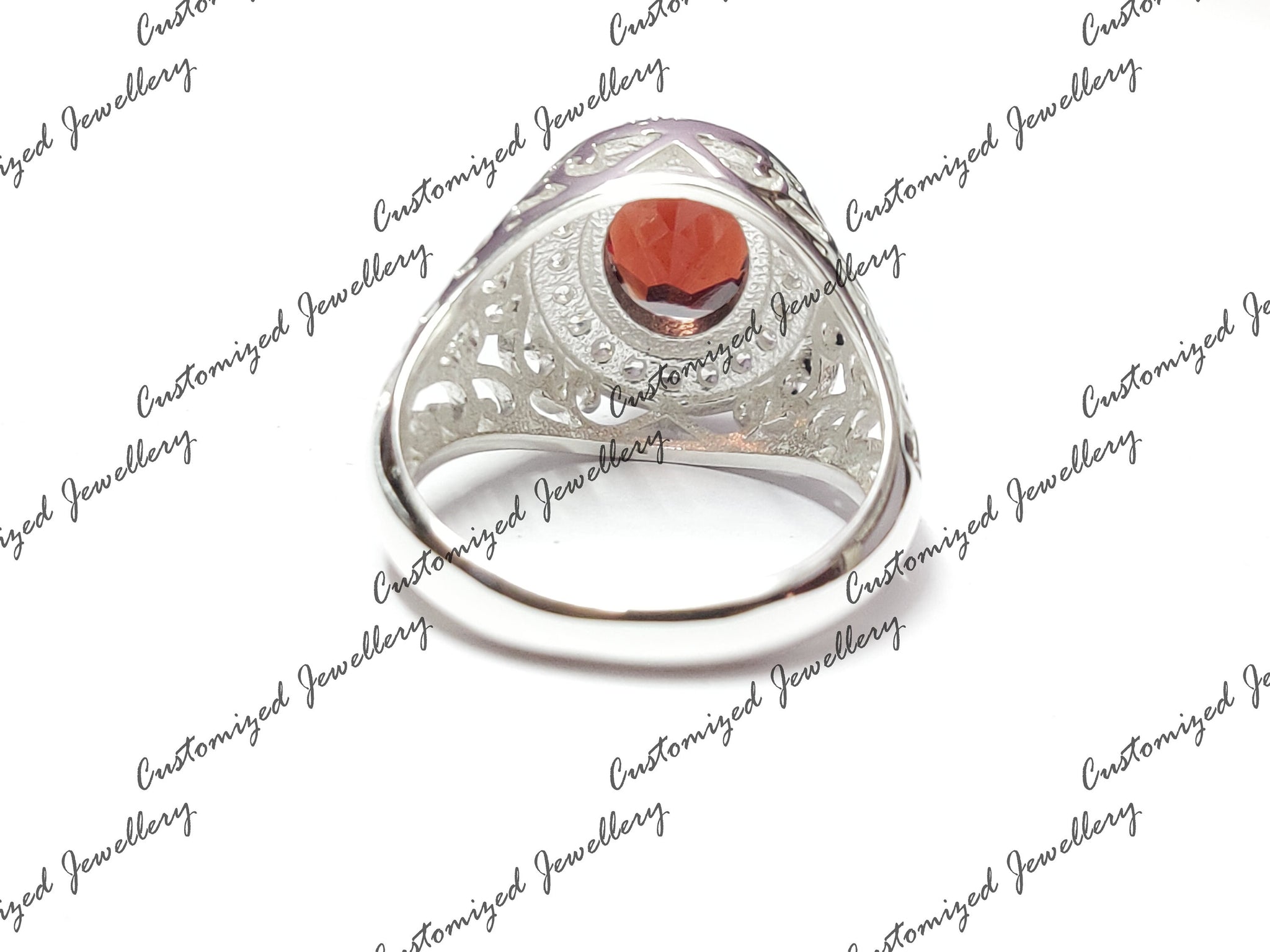Big Garnet Statement Ring Art Deco Garnet Ring Large Garnet Statement Ring 8x10 Oval Garnet January Birthstone Ring Big Red Garnet Ring