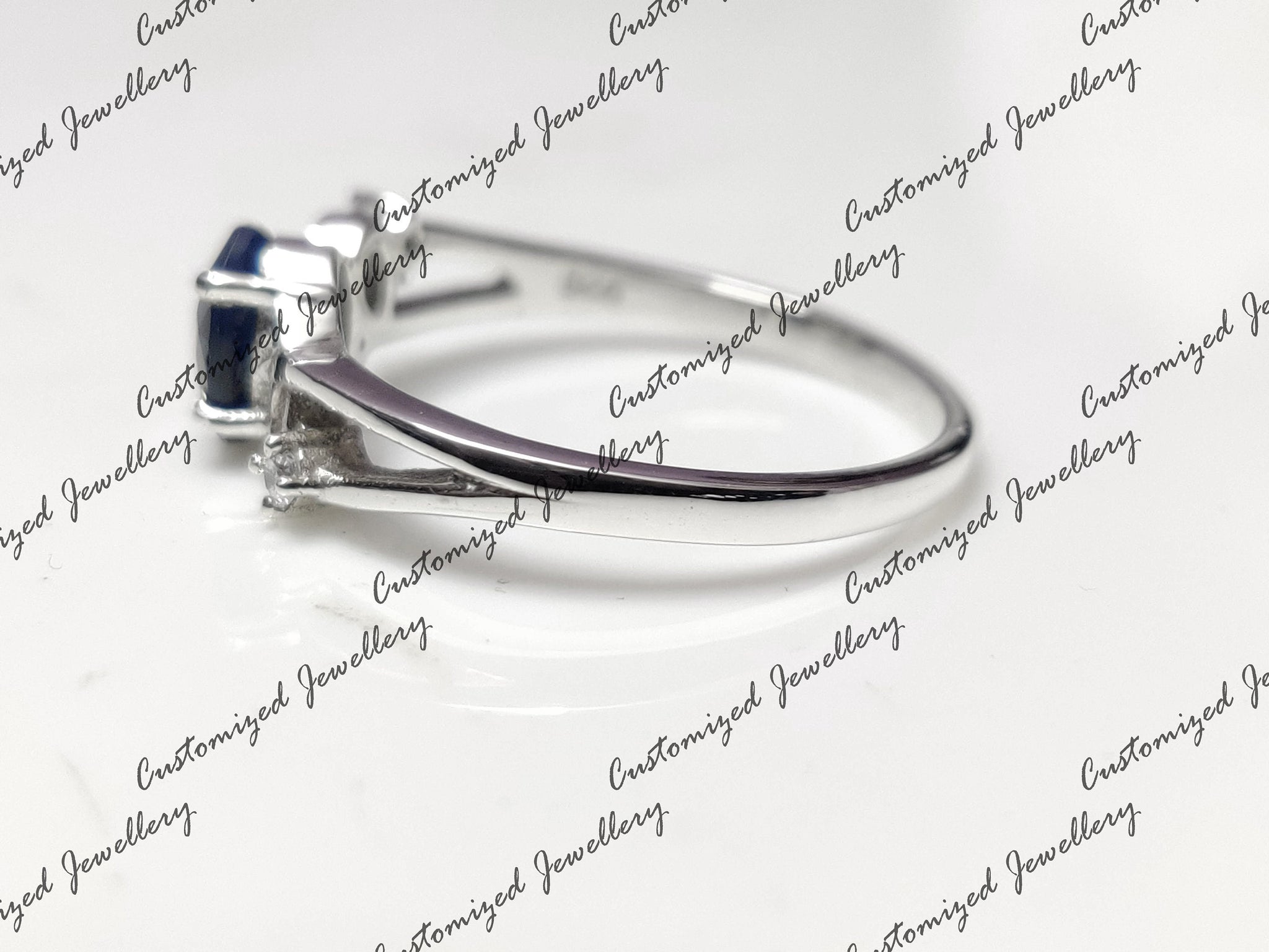 Blue Sapphire Bridal Band Natural Sapphire Promise Ring 925 Silver Blue Sapphire Anniversary Ring September Birthstone Ring Flower Sapphire