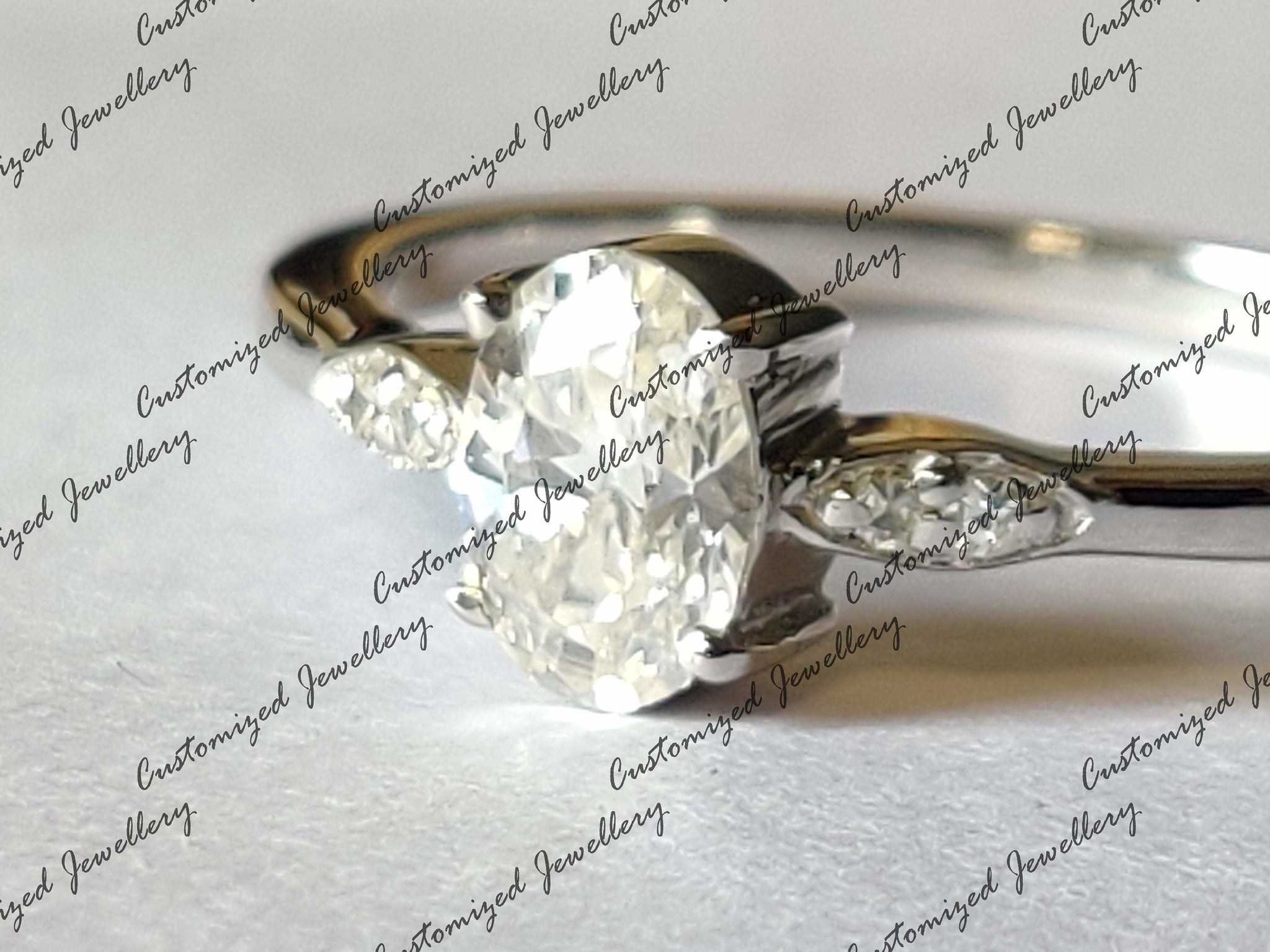 Oval Moissanite Engagement Ring 5x7 mm Oval Moissanite Wedding Band Unique Moissanite Diamond Wedding Band Moissanite Anniversary Ring