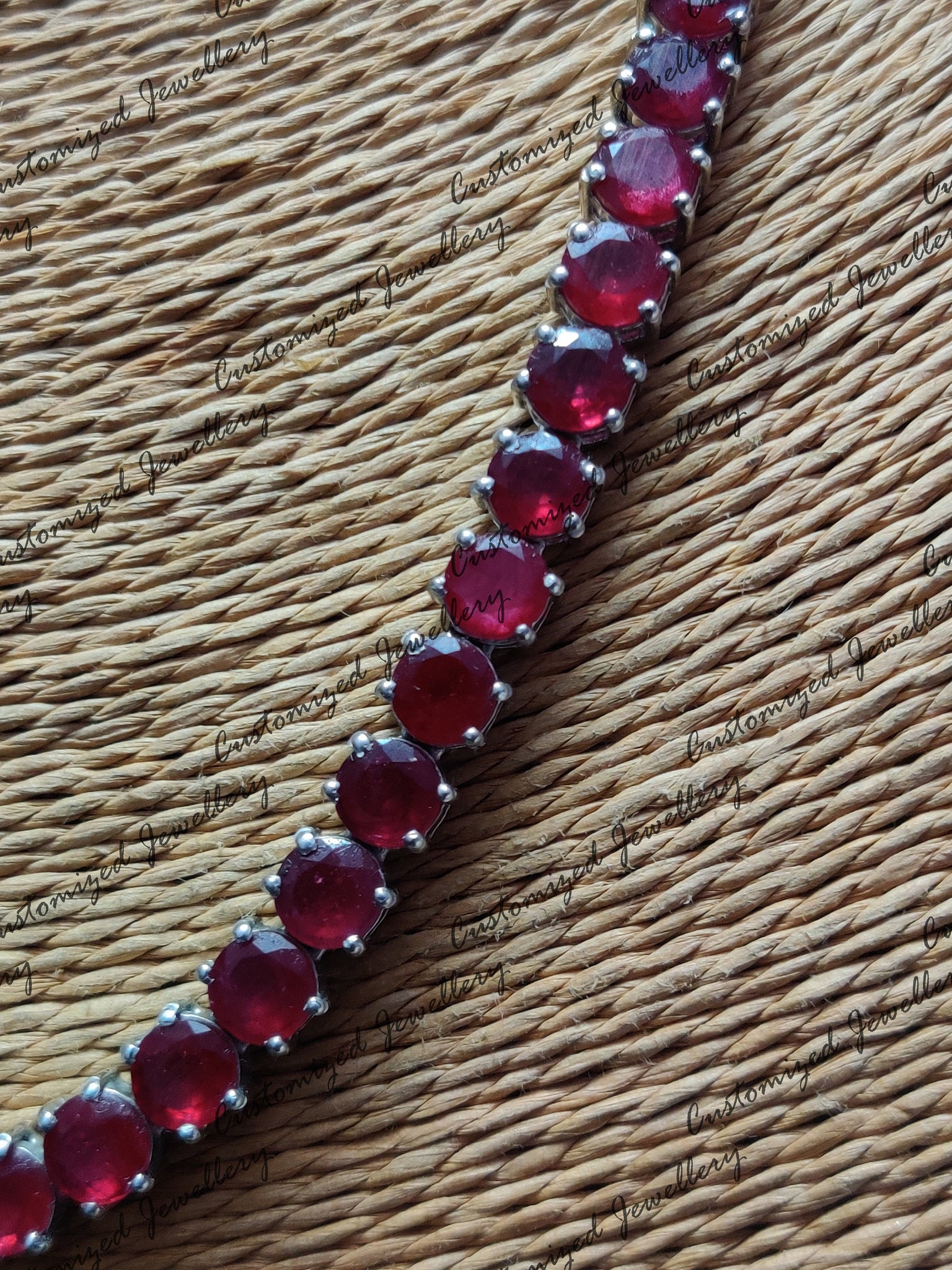 Genuine Ruby Necklace Natural Ruby Tennis Necklace Real Ruby Necklace Ruby Tennis Chain Natural Ruby Necklace Ruby July Birthstone Necklace