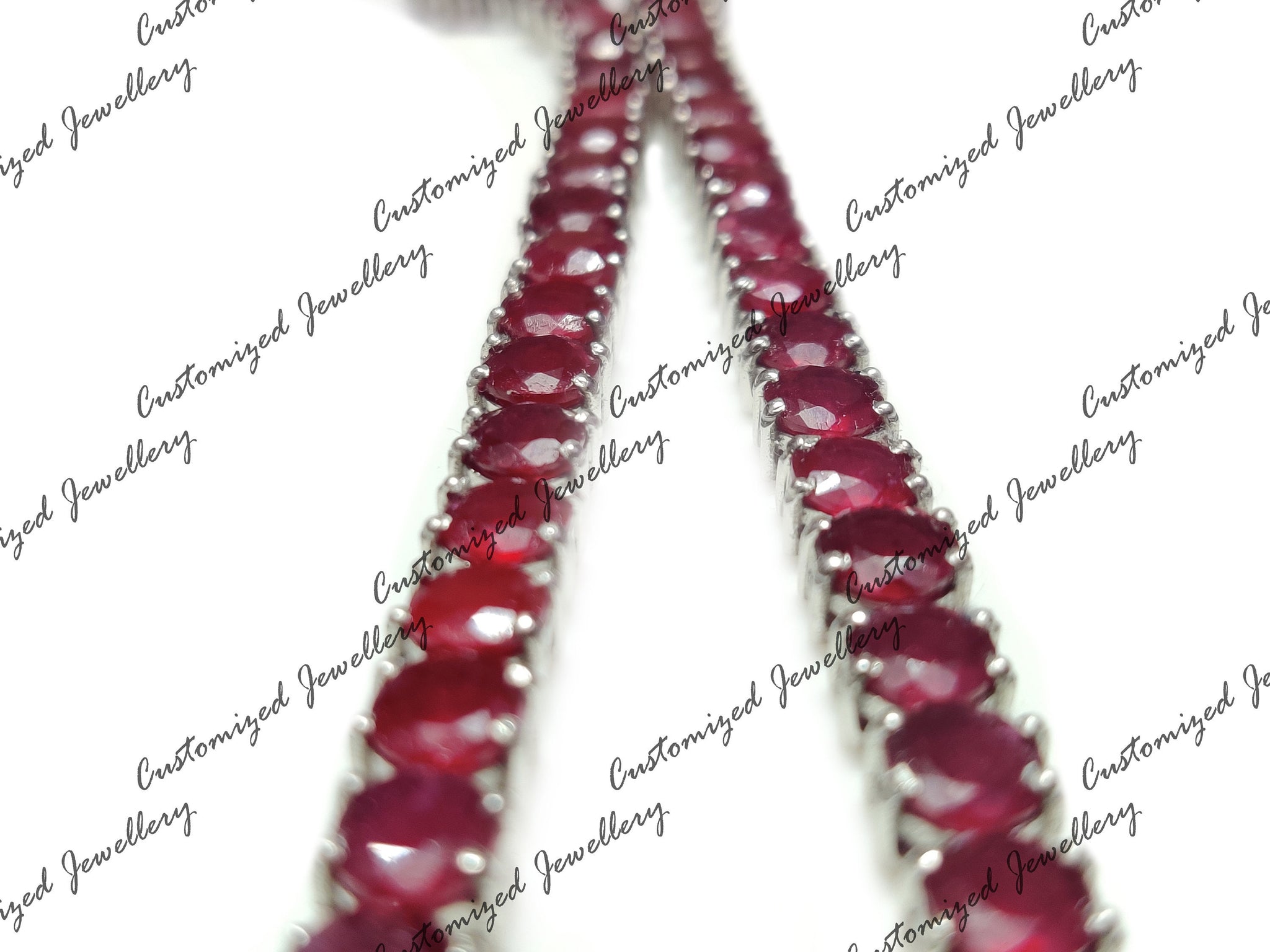 Genuine Ruby Necklace Natural Ruby Tennis Necklace Real Ruby Necklace Ruby Tennis Chain Natural Ruby Necklace Ruby July Birthstone Necklace