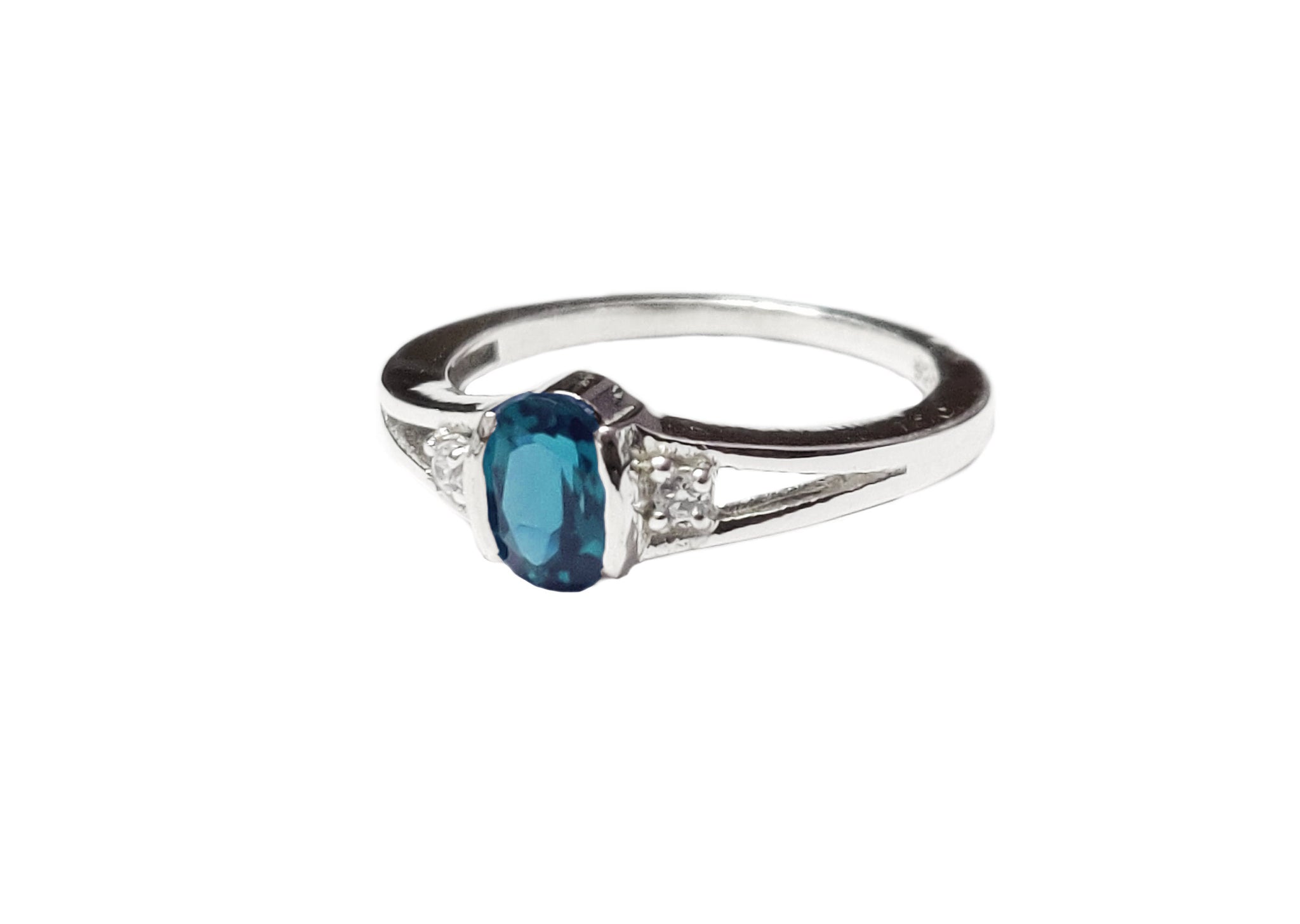 Silver Blue Topaz Solitaire Ring Oval Swiss Topaz Promise Ring Natural Blue Topaz Anniversary Ring Birthstone Ring Mothers Day Gifts For Her