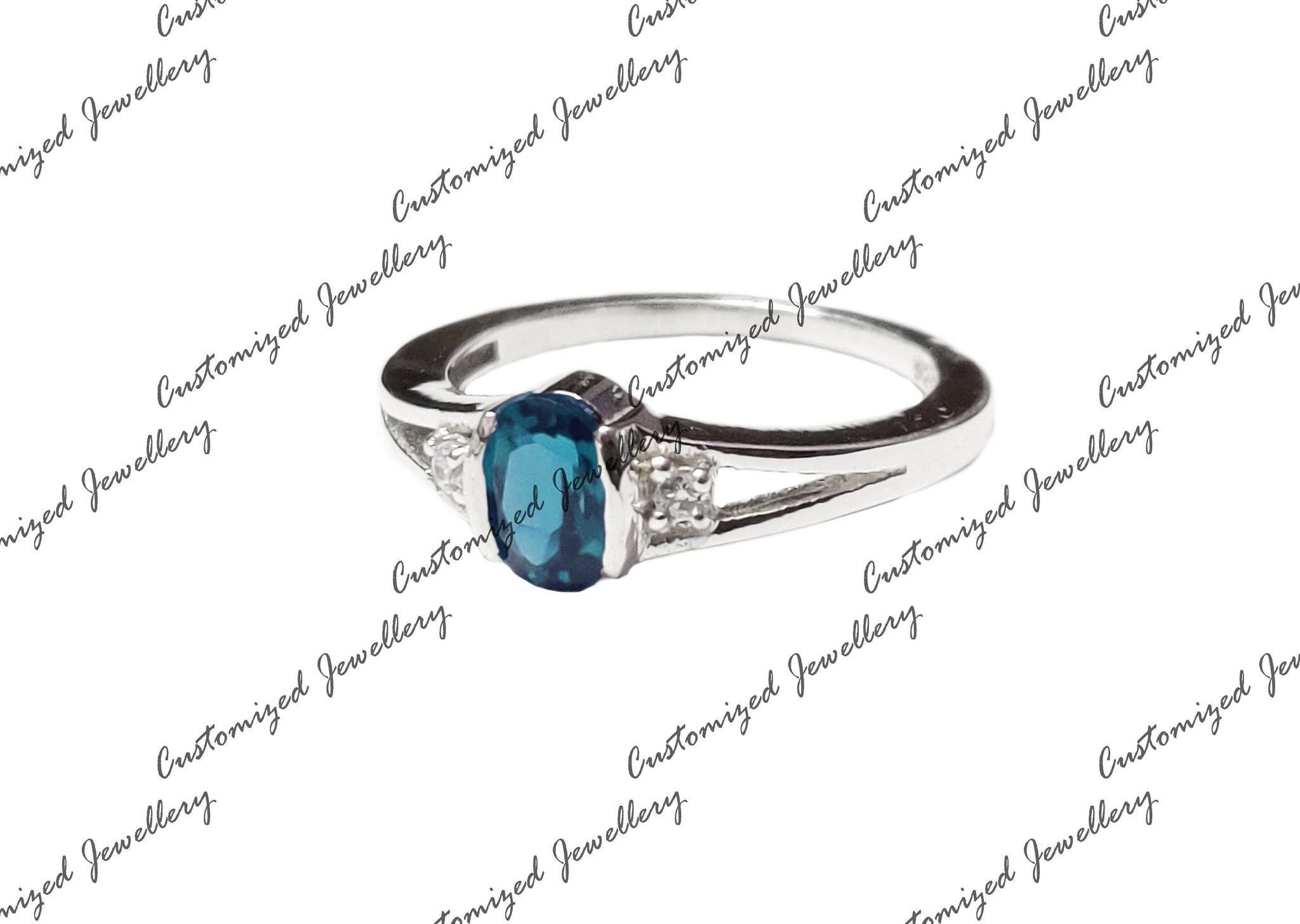 Silver Blue Topaz Solitaire Ring Oval Swiss Topaz Promise Ring Natural Blue Topaz Anniversary Ring Birthstone Ring Mothers Day Gifts For Her