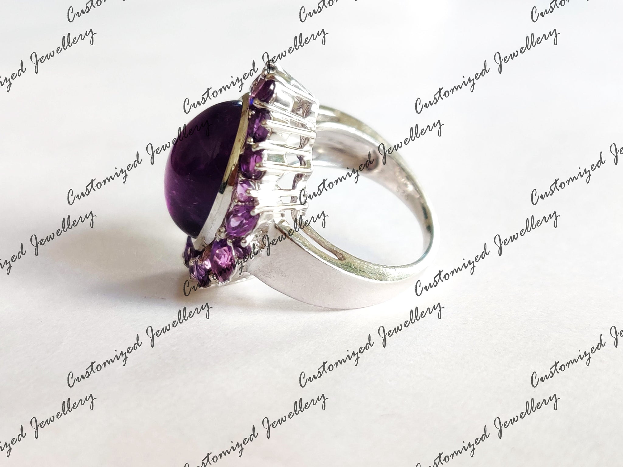 Big Amethyst Statement Ring 10 Ct Amethyst Wedding Band Natural Amethyst Cocktail Ring Amethyst Bridal Ring February Birthstone Ring