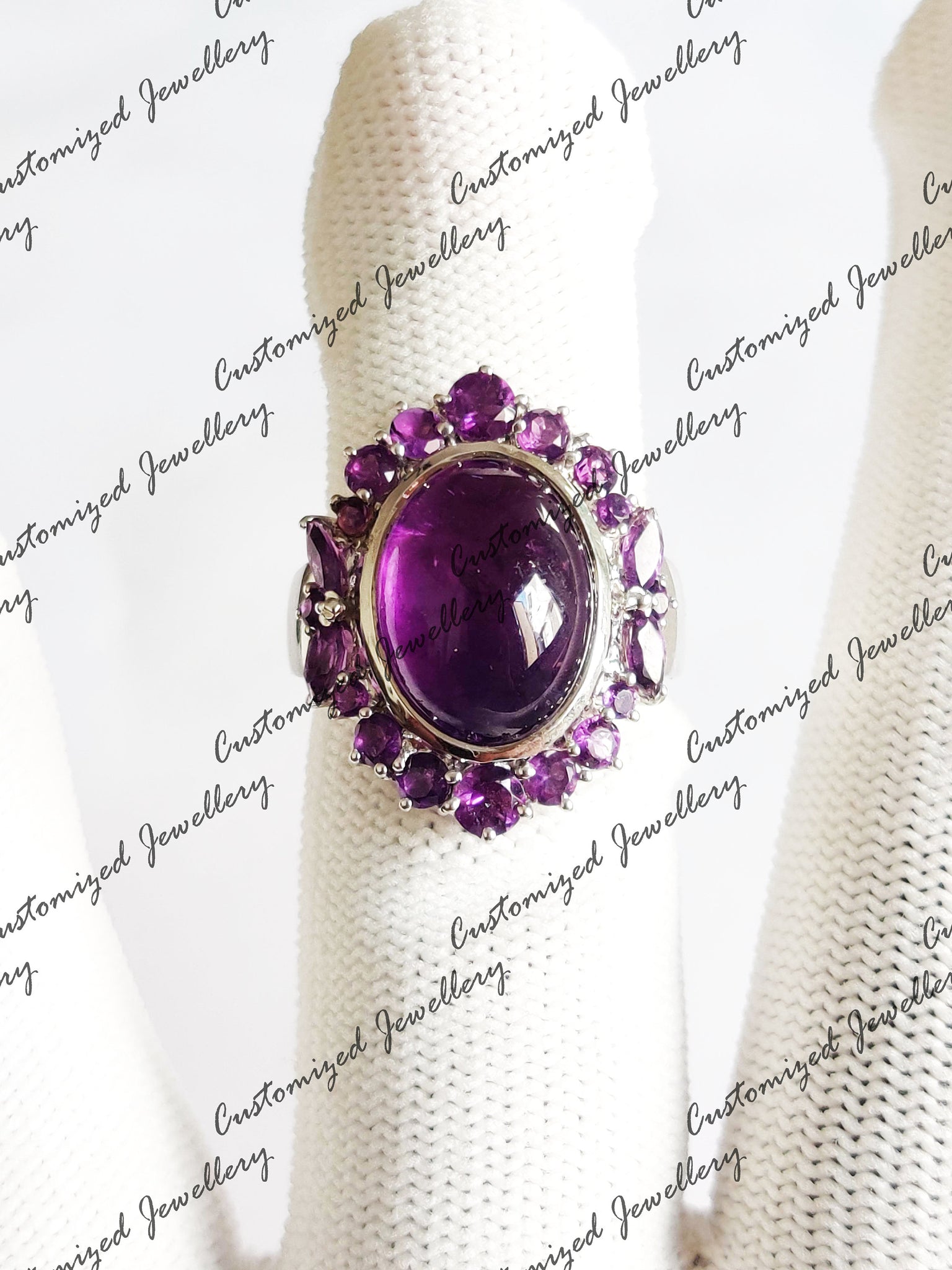 Big Amethyst Statement Ring 10 Ct Amethyst Wedding Band Natural Amethyst Cocktail Ring Amethyst Bridal Ring February Birthstone Ring