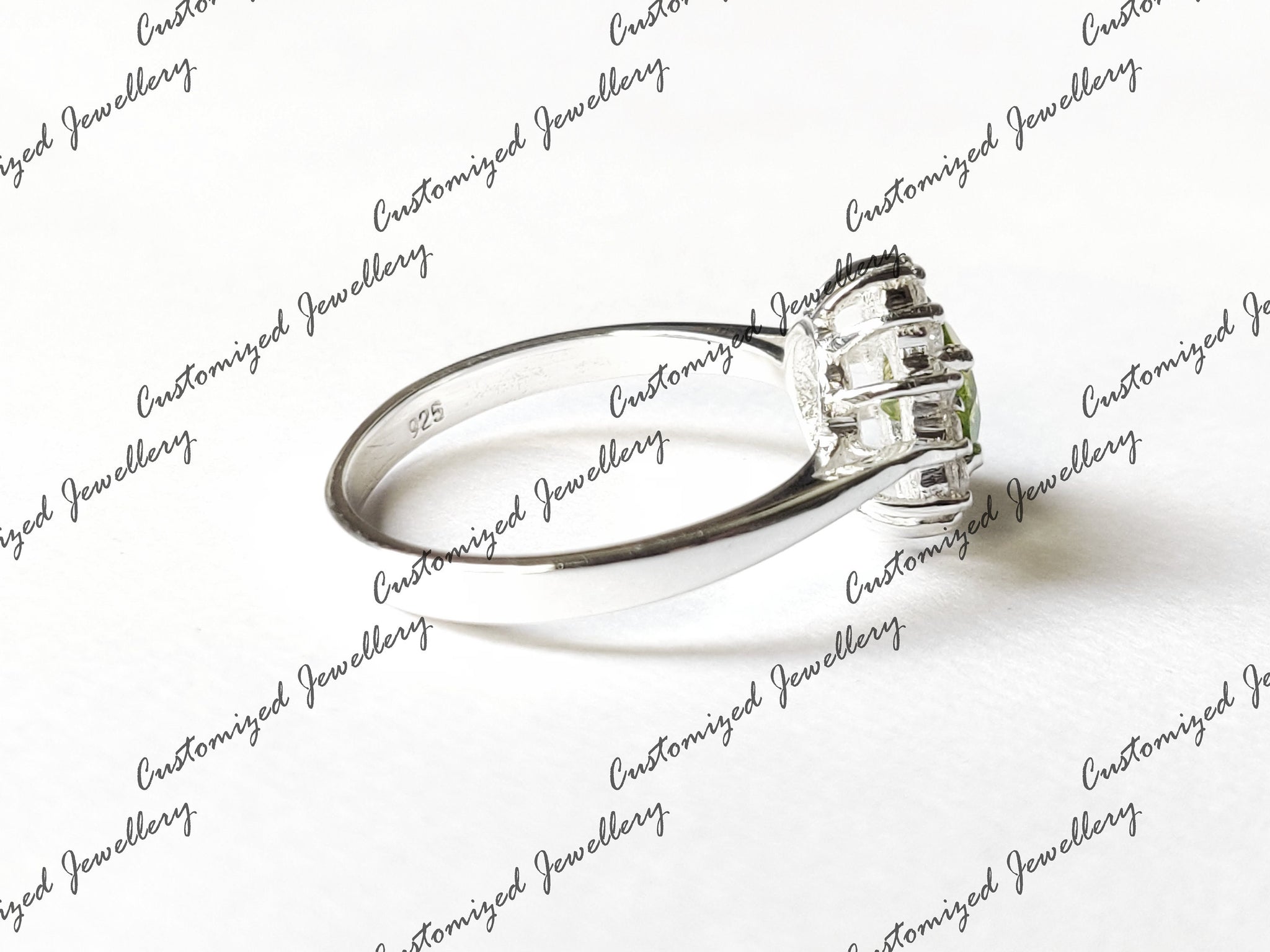 Silver Peridot Solitaire Ring Round Peridot Promise Ring Natural Peridot Anniversary Ring Birthstone Ring Mothers Day Gift Birthstone Rings