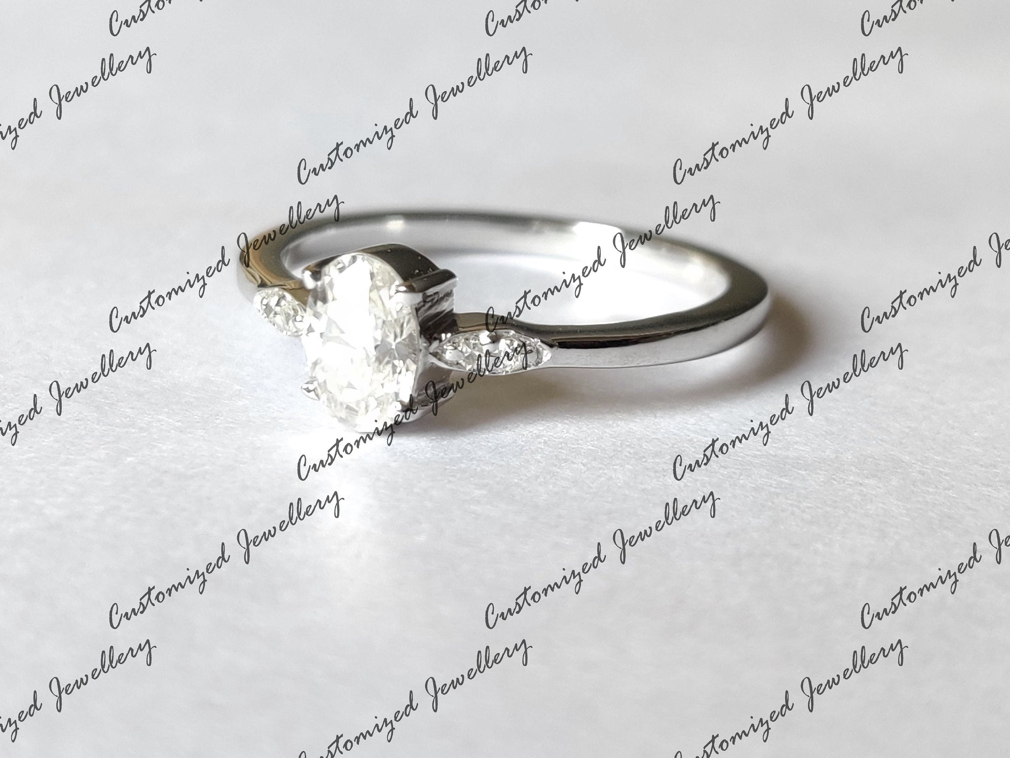 Oval Moissanite Engagement Ring 5x7 mm Oval Moissanite Wedding Band Unique Moissanite Diamond Wedding Band Moissanite Anniversary Ring