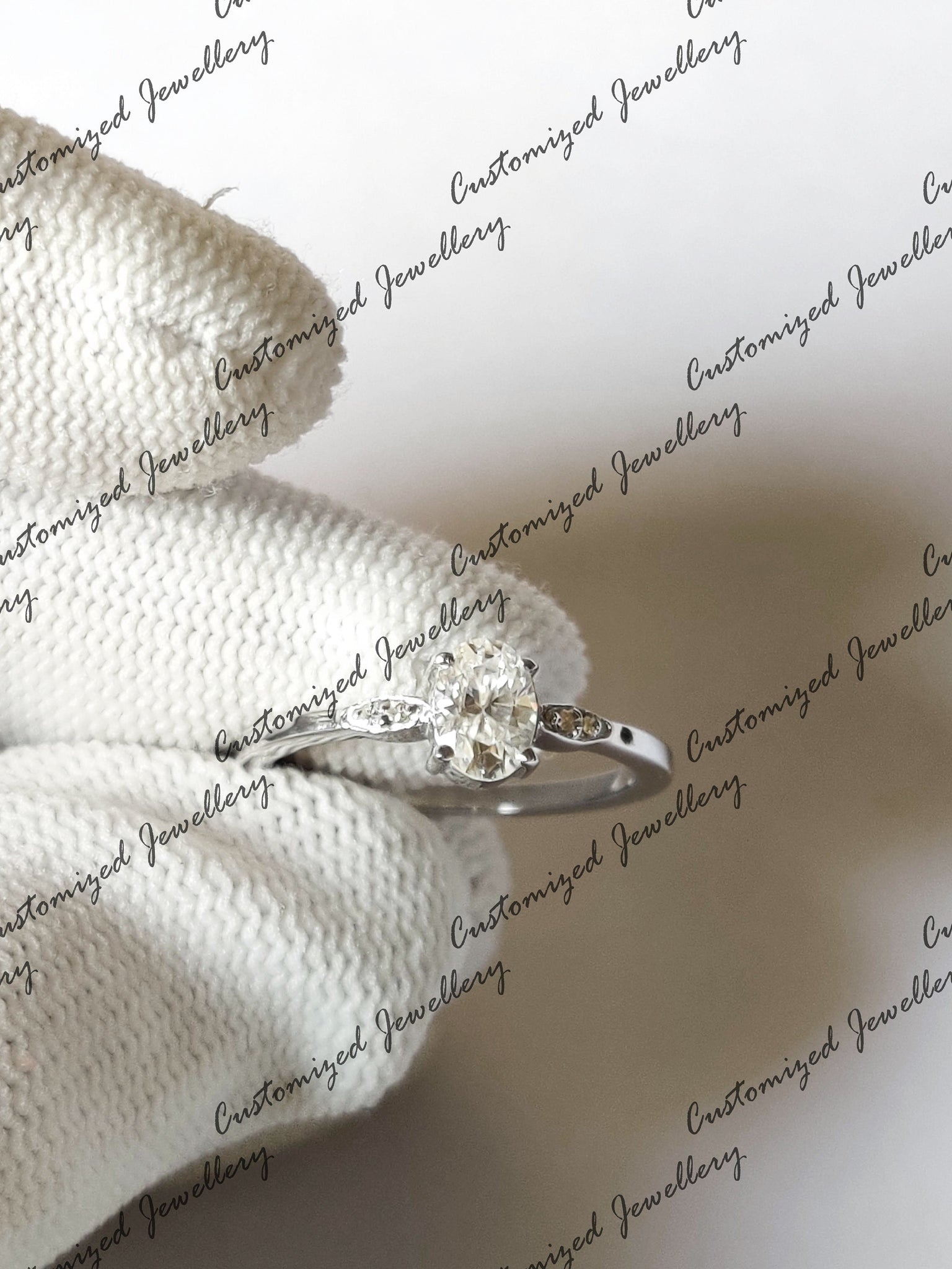 Oval Moissanite Engagement Ring 5x7 mm Oval Moissanite Wedding Band Unique Moissanite Diamond Wedding Band Moissanite Anniversary Ring