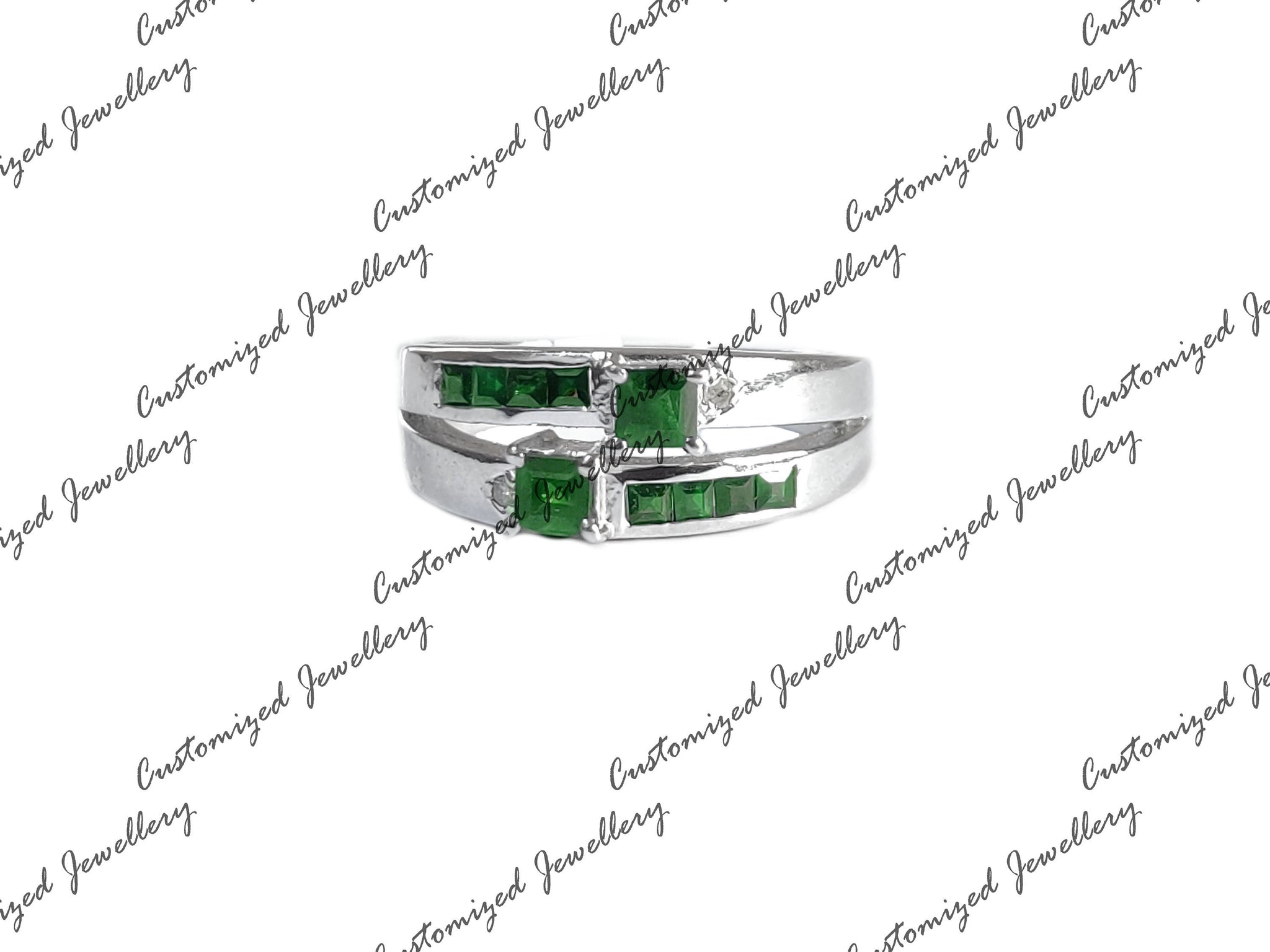 Mens Emerald Band Natural Emerald Band 1.5 Ct Emerald Promise Ring Natural Emerald Groomsmen Band May Birthstone Ring Mens Wedding Band