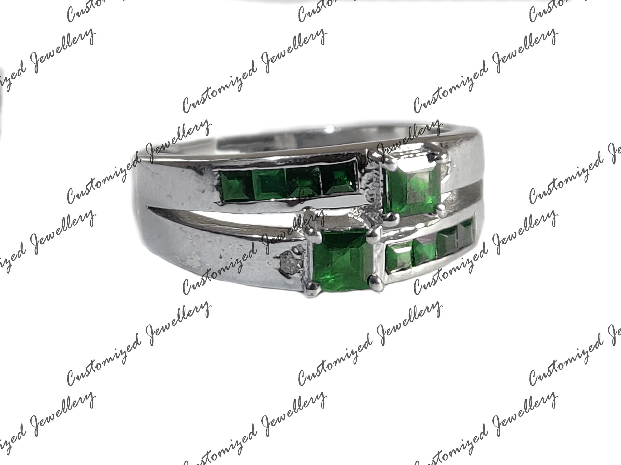 Mens Emerald Band Natural Emerald Band 1.5 Ct Emerald Promise Ring Natural Emerald Groomsmen Band May Birthstone Ring Mens Wedding Band