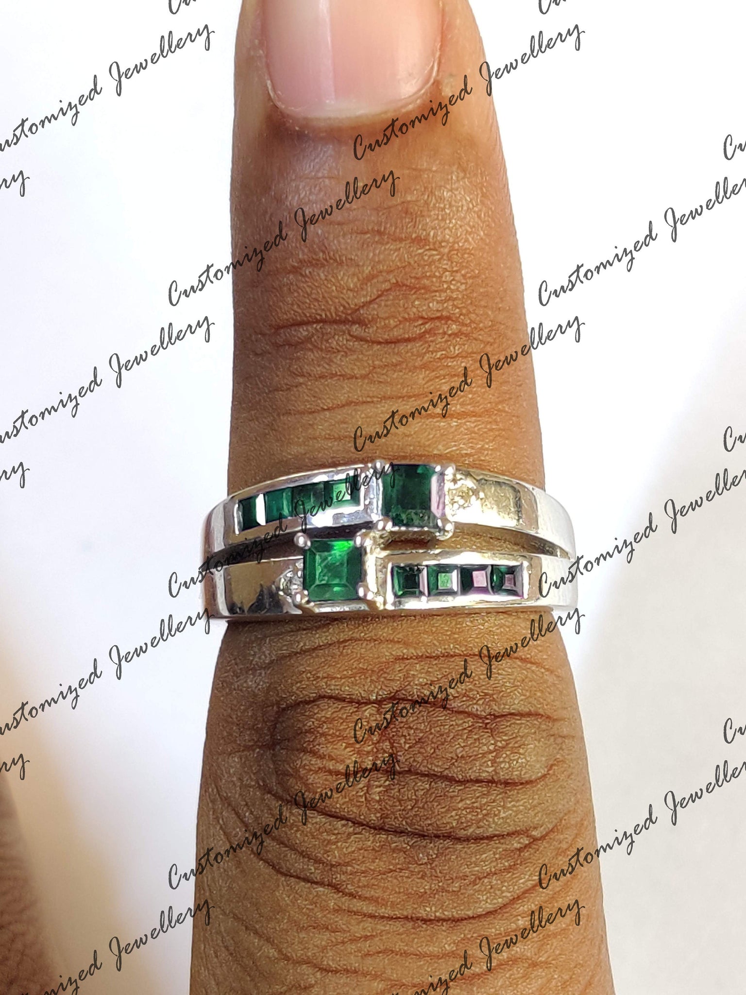 Mens Emerald Band Natural Emerald Band 1.5 Ct Emerald Promise Ring Natural Emerald Groomsmen Band May Birthstone Ring Mens Wedding Band