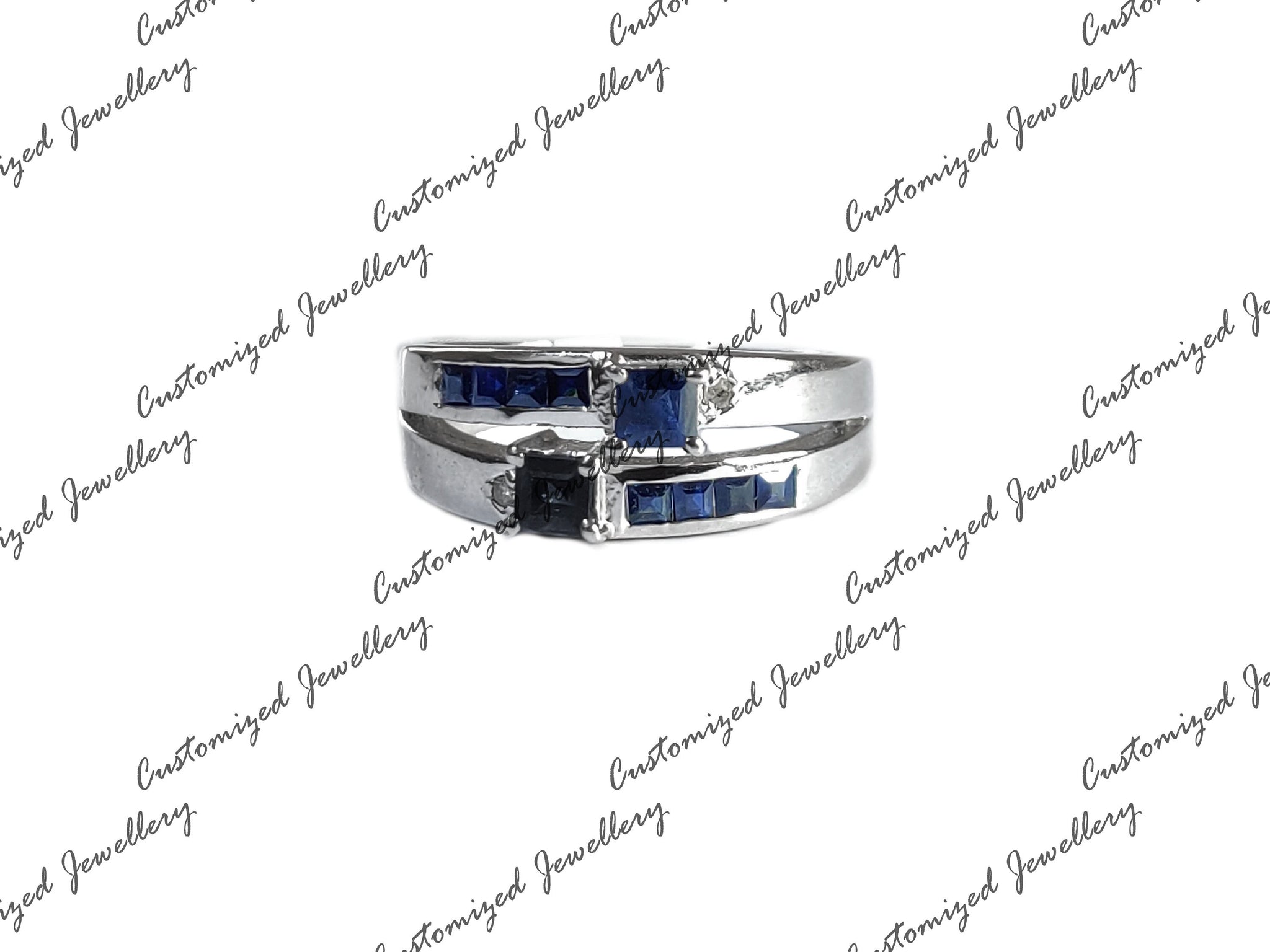 Mens Sapphire Band Natural Emerald Band 1.5 Ct Sapphire Promise Ring Natural Sapphire Groomsmen Band September Birthstone Ring Mens Band